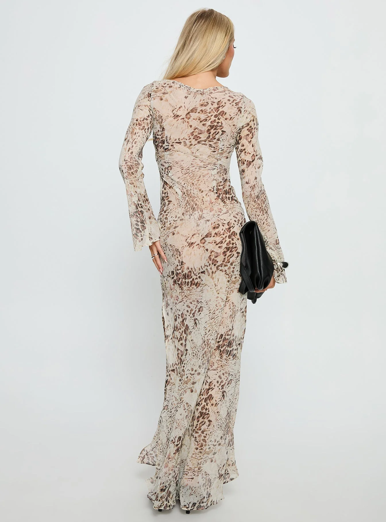 Switch Places Sheer Maxi Dress Animal - Image 5