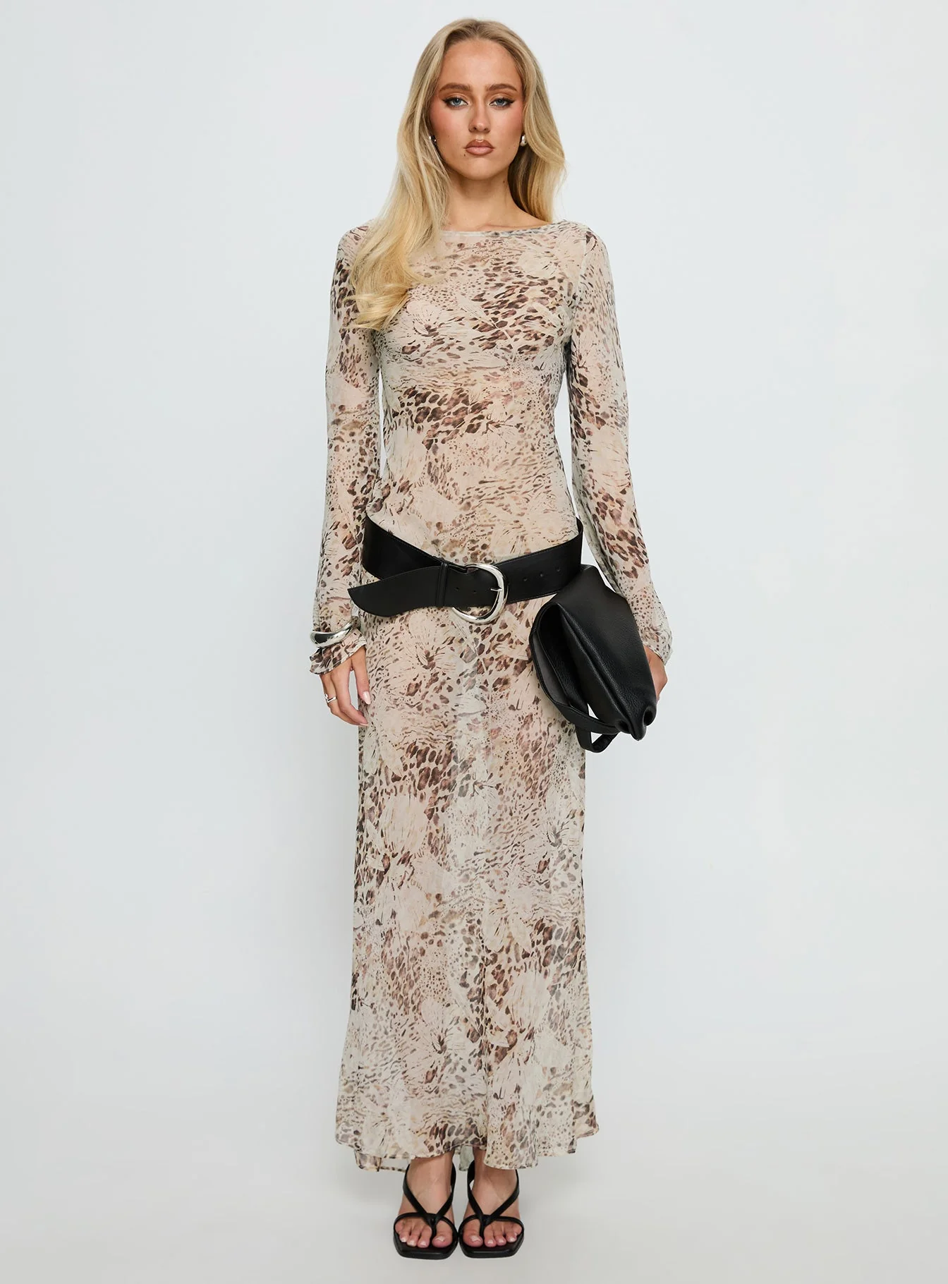 Switch Places Sheer Maxi Dress Animal - Image 7