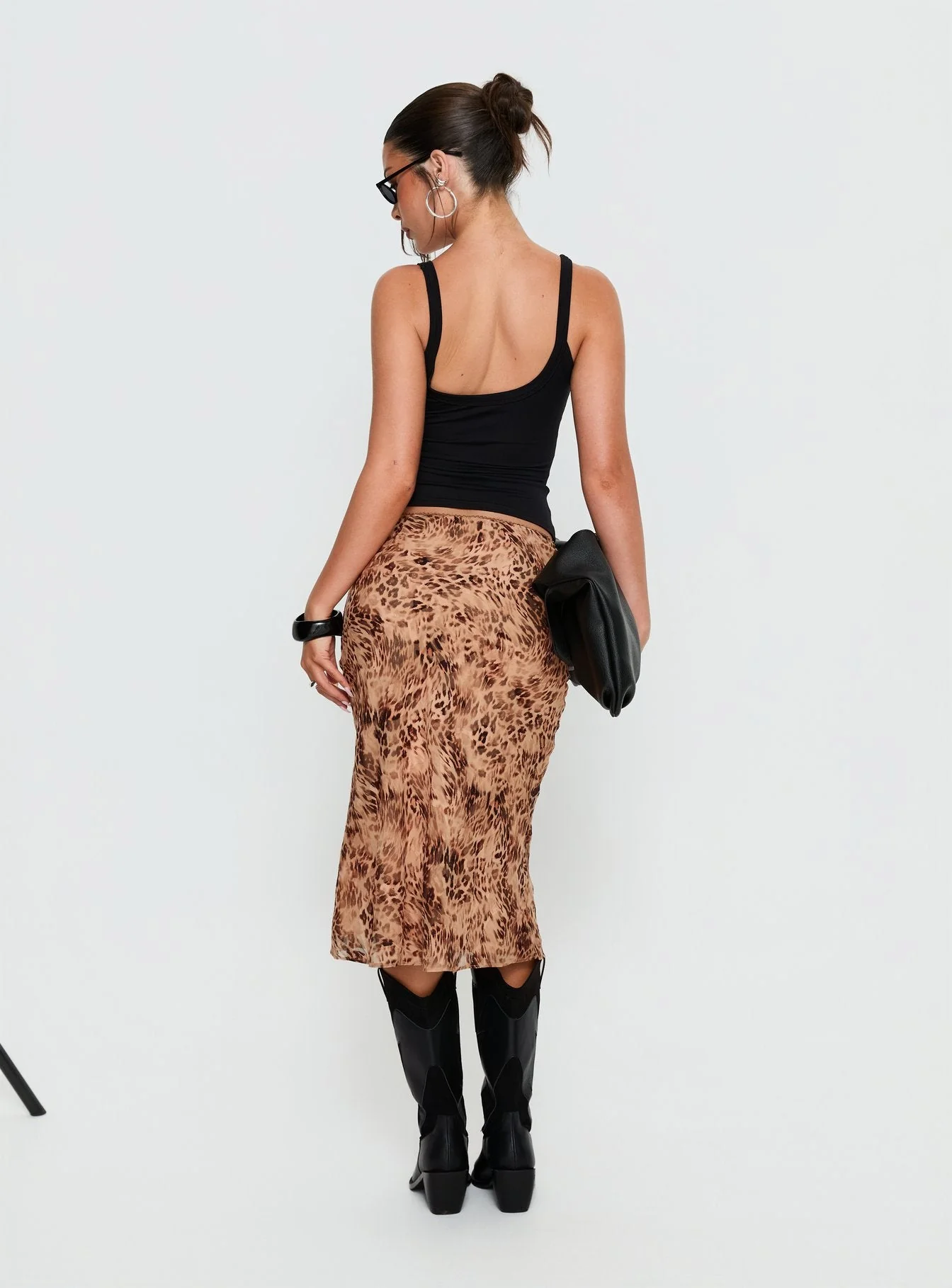 Sydni Midi Bias Cut Skirt Leopard - Image 4