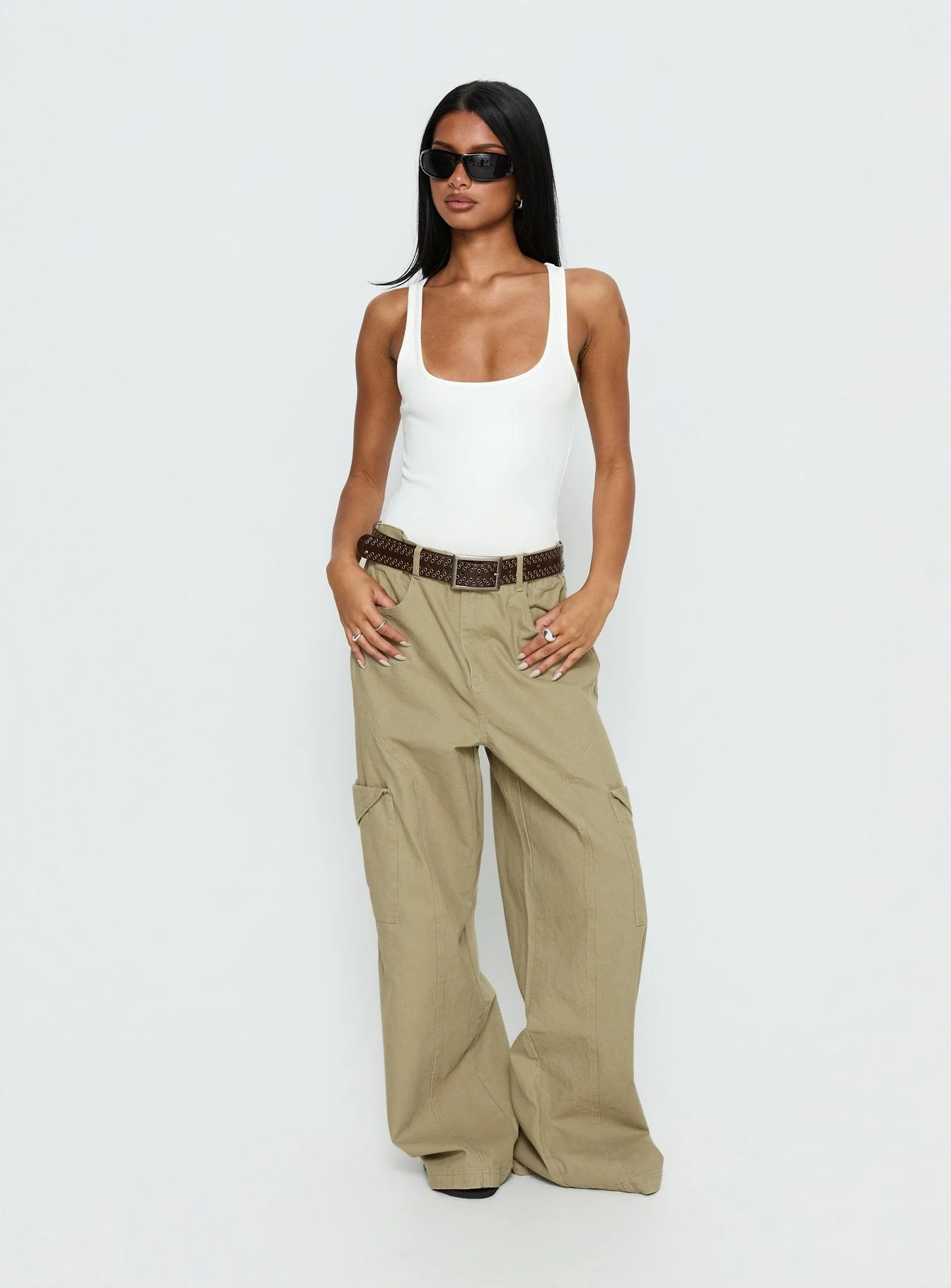 Sylene Pocket Detail Cargo Pants Khaki - Image 3