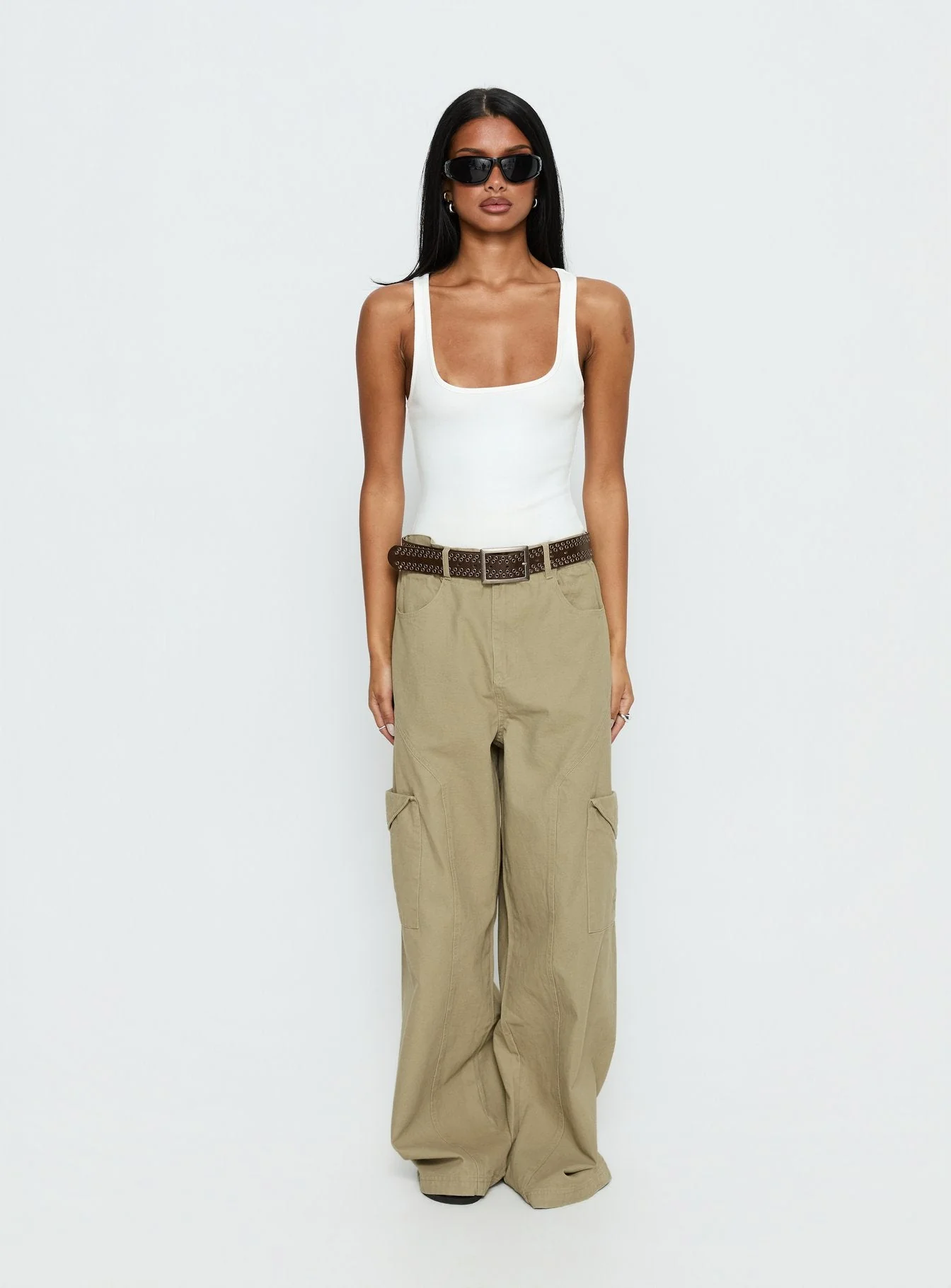 Sylene Pocket Detail Cargo Pants Khaki - Image 8