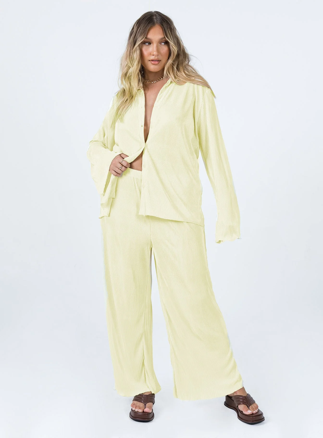 Taina Pleated Shirt Cream - Image 3