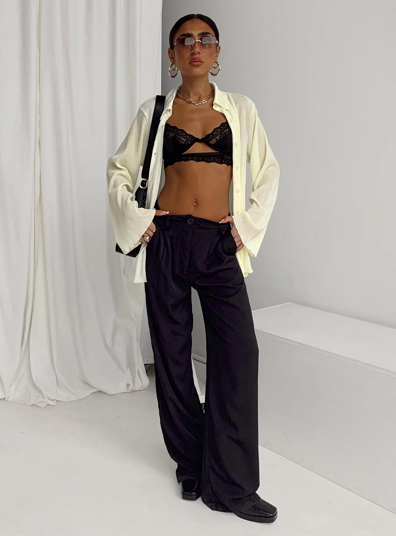 Taina Pleated Shirt Cream - Image 6