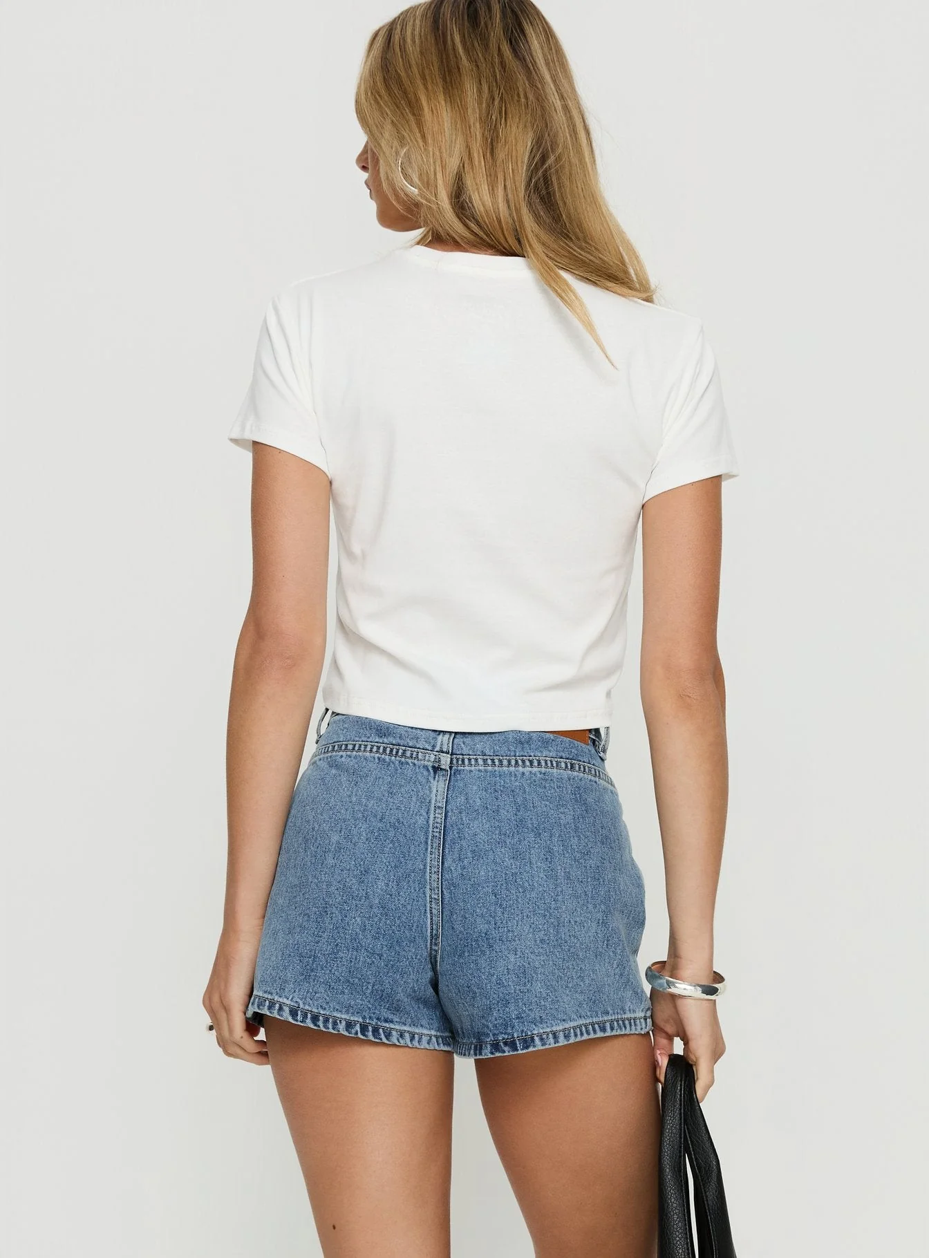 Take My Breath Denim Shorts Light Blue Wash - Image 5