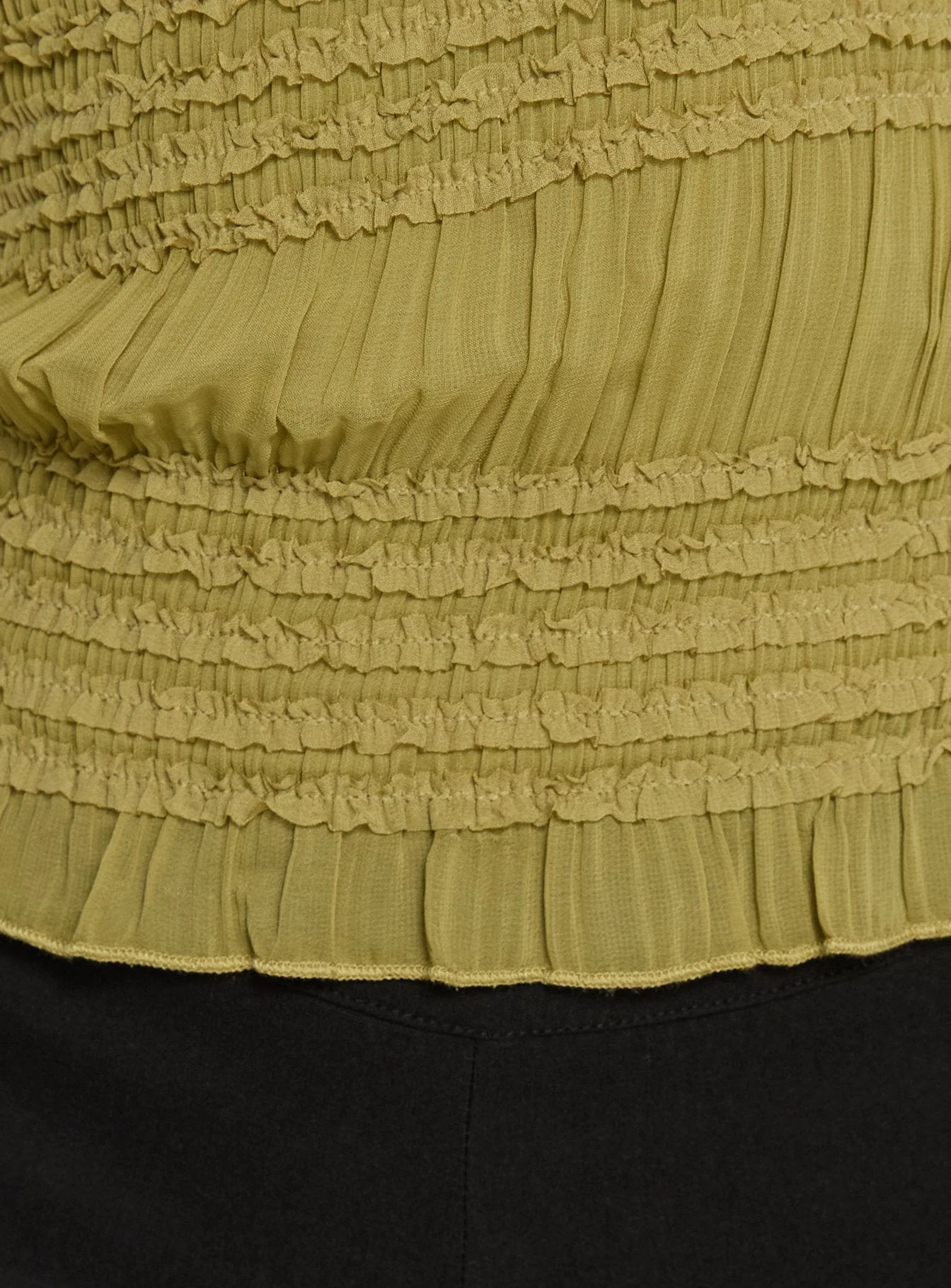 Talyn Cap Sleeve Frill Top Olive - Image 7
