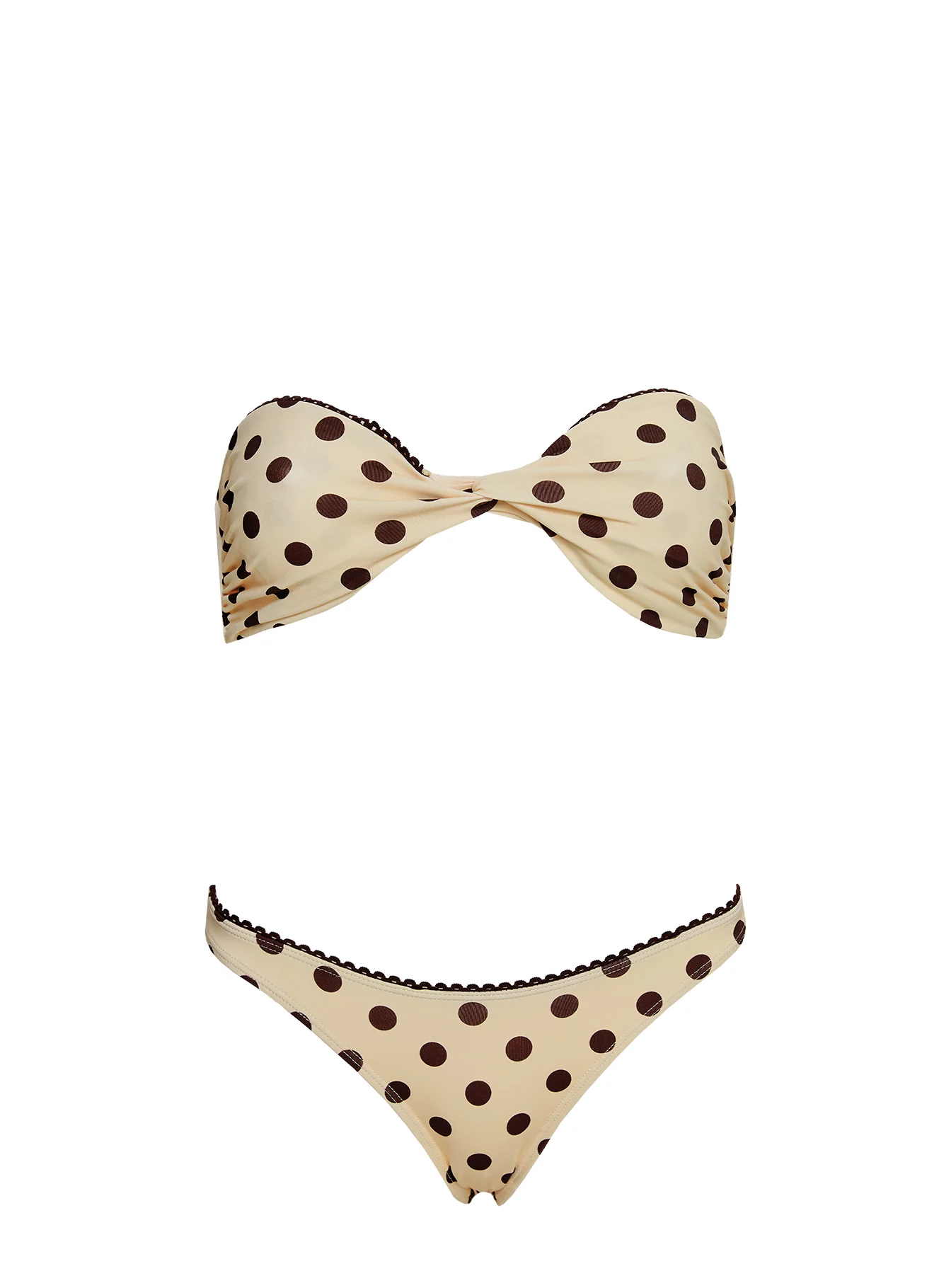 Tamrali Bandeau Bikini Top Yellow Polka Dot - Image 6