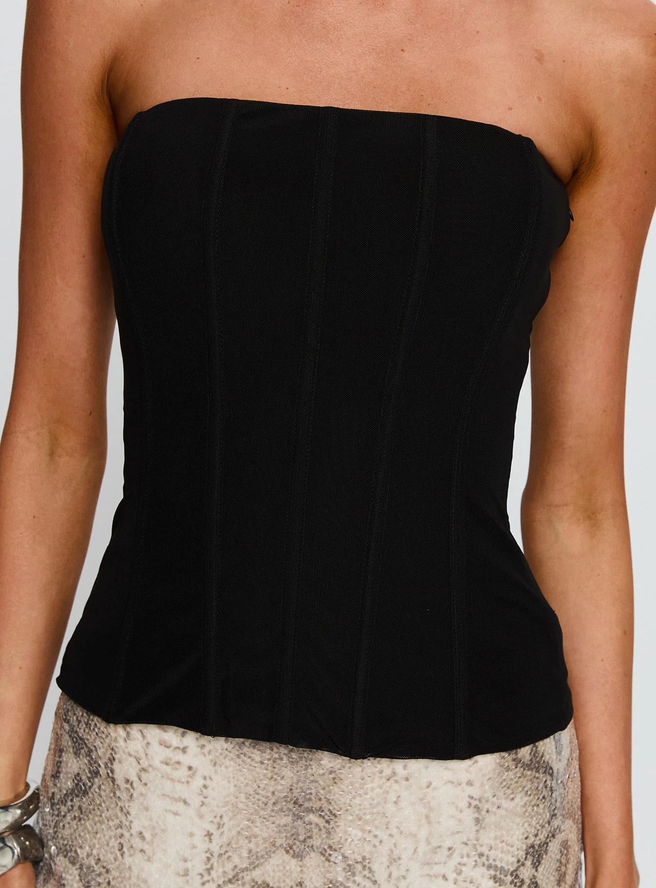Taneka Strapless Corset Top Black - Image 5