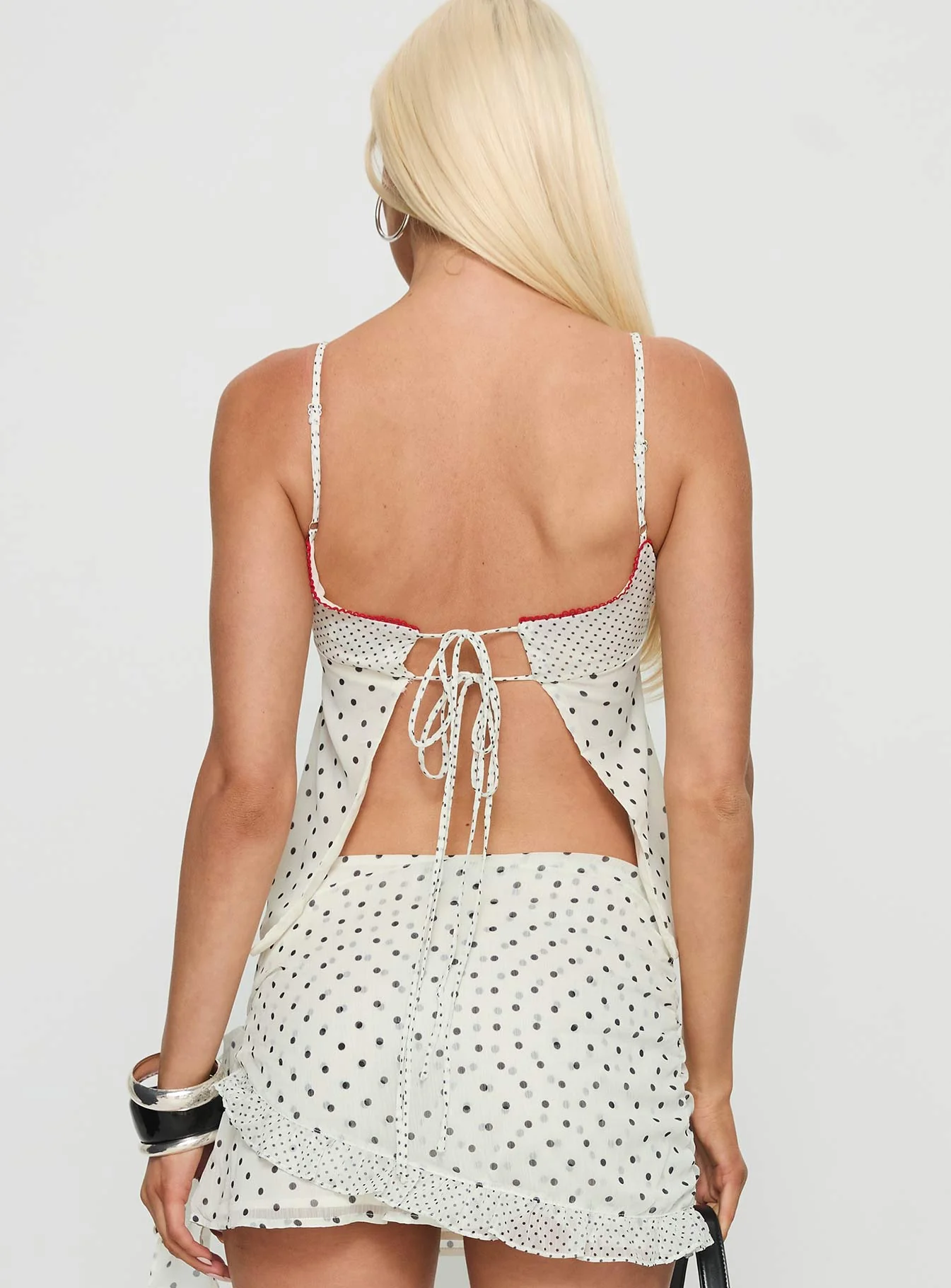 Tanelle Spliced Tank Top White Polka Dot - Image 5