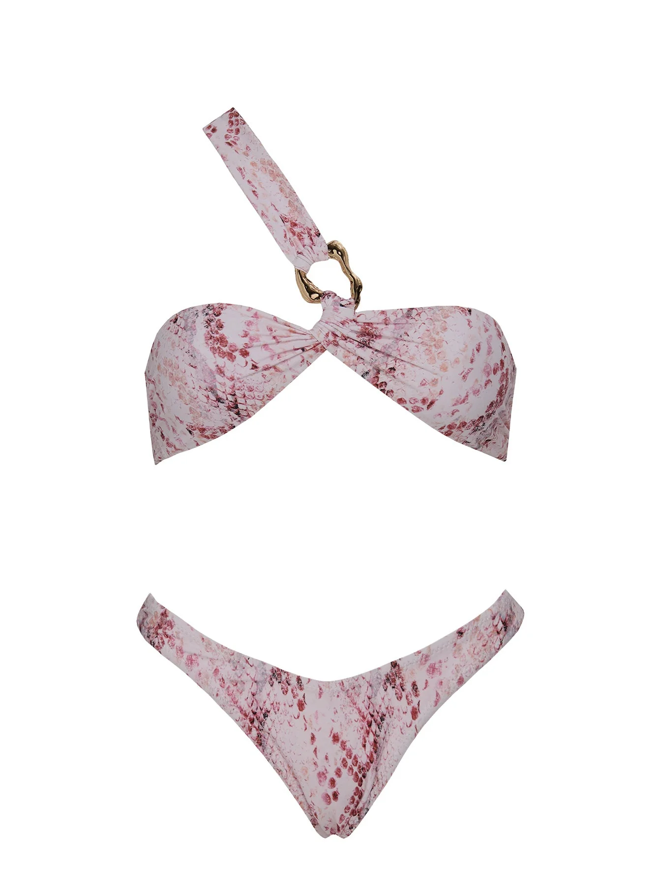 Taratina Hardware Bandeau Bikini Top Pink Snake - Image 5