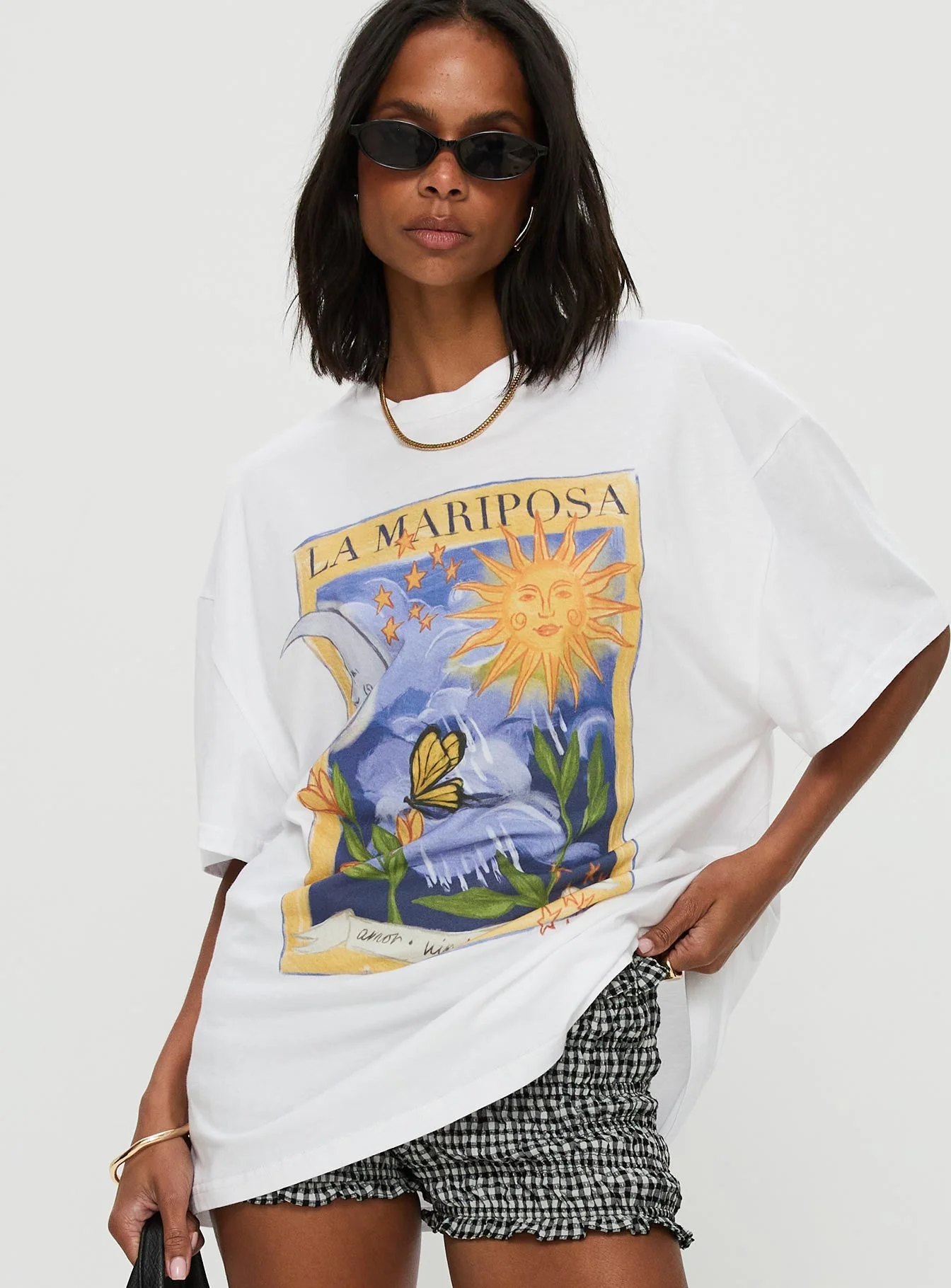 Tarot Card Oversized Graphic Top White / Multi - Image 2