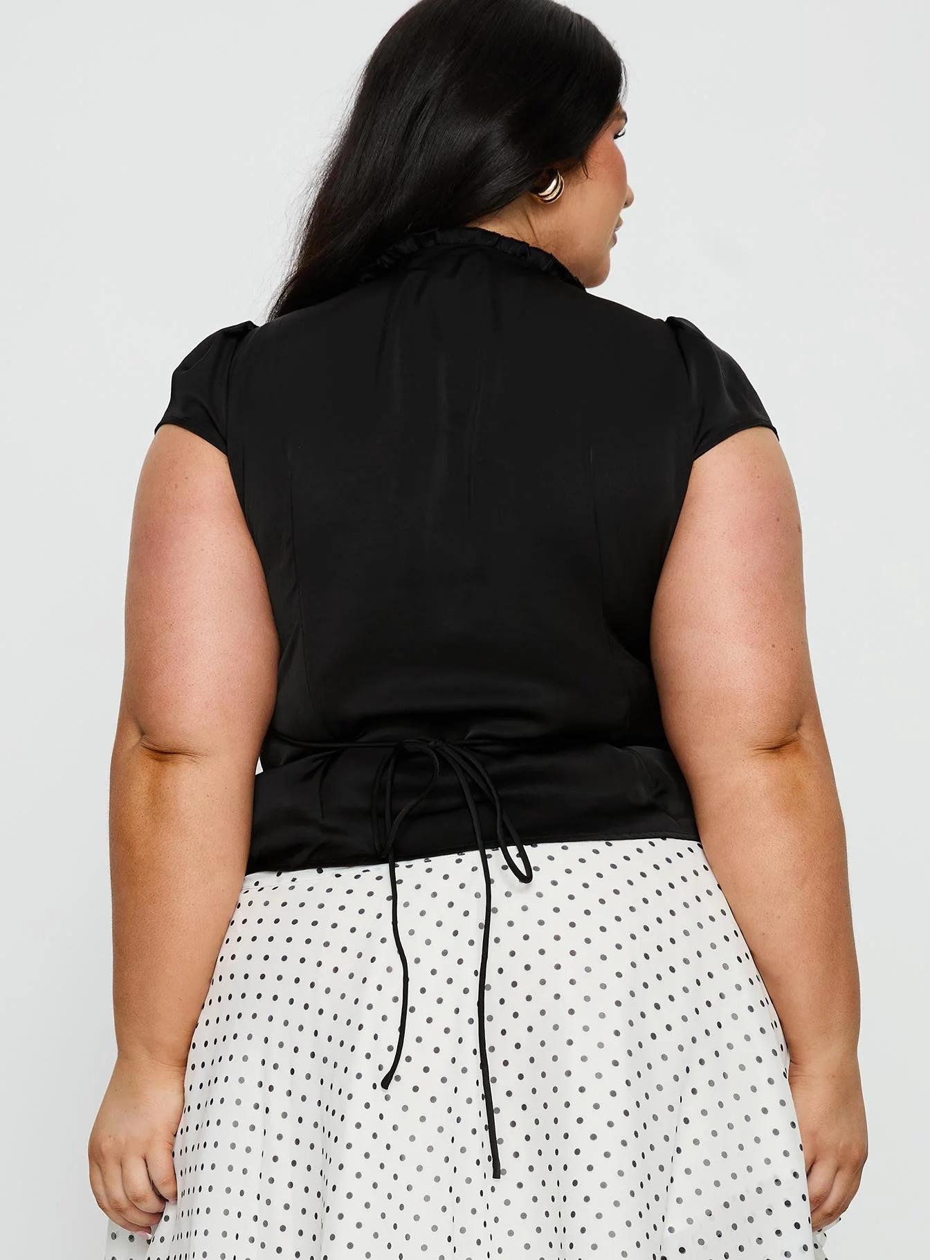 Tatianna Frill Blouse Top Black Curve - Image 5