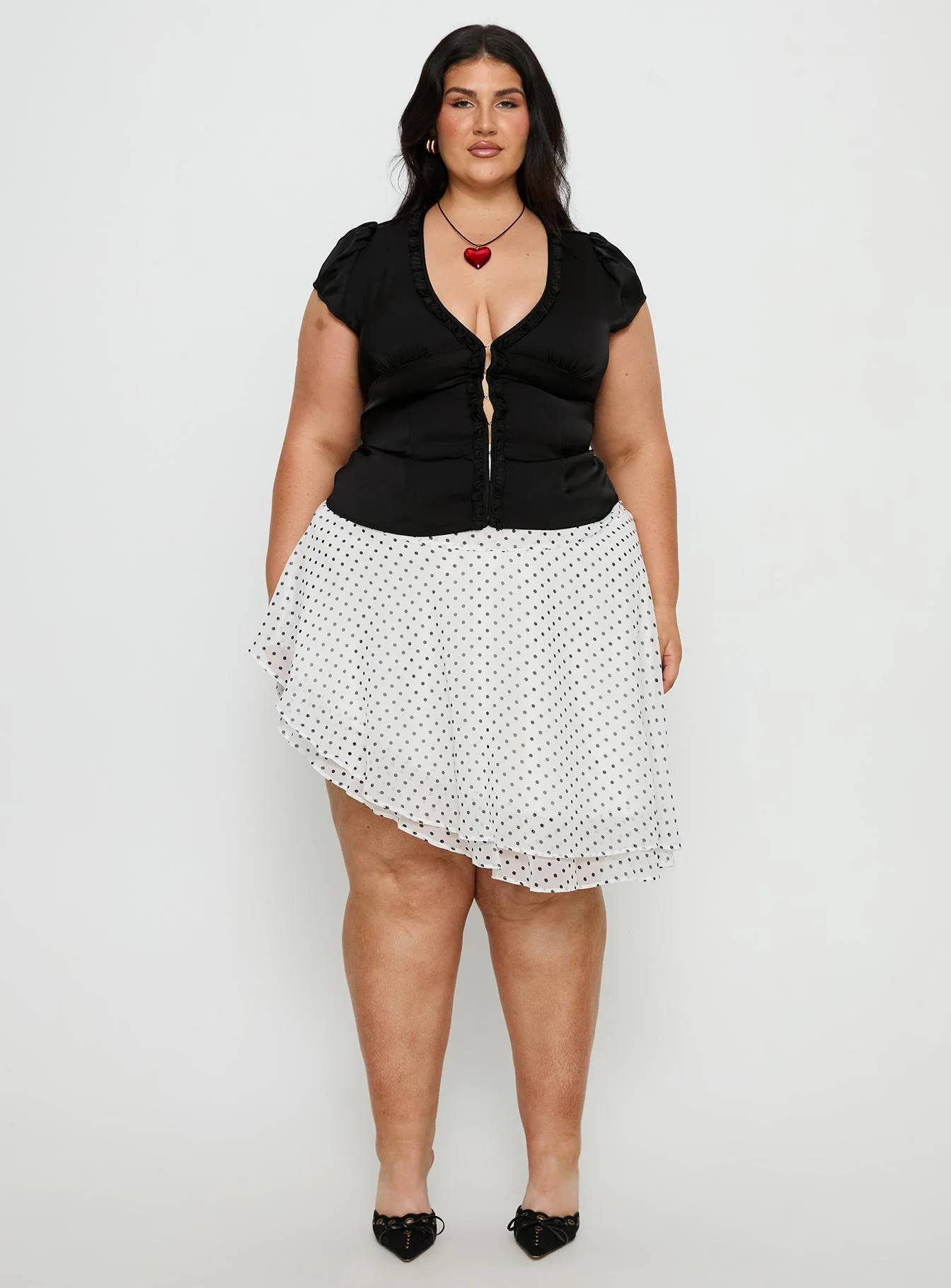 Tatianna Frill Blouse Top Black Curve - Image 7