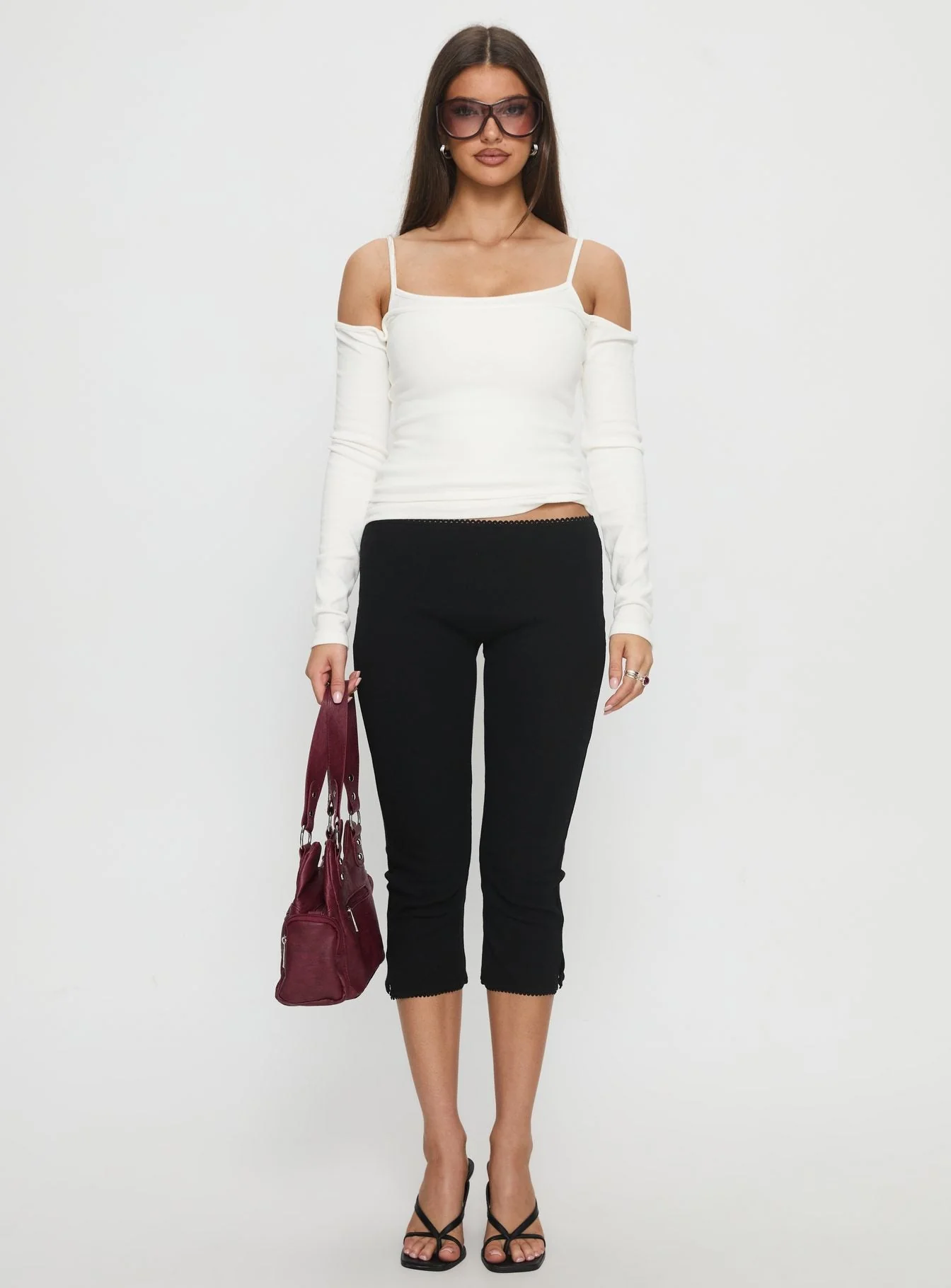 Teenage Dreams Layered Long Sleeve Top White - Image 7