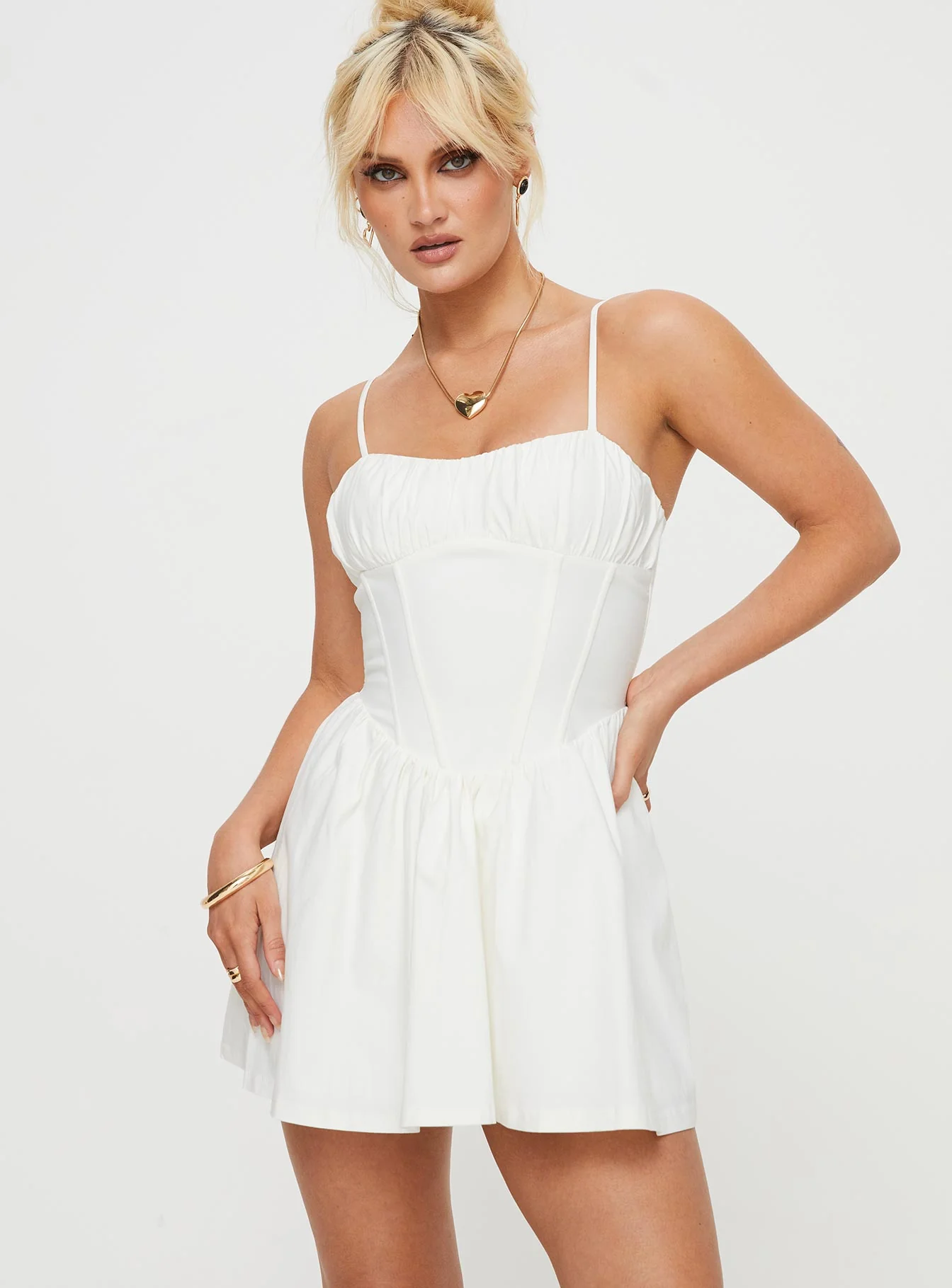 Telesco Mini Dress White - Image 2