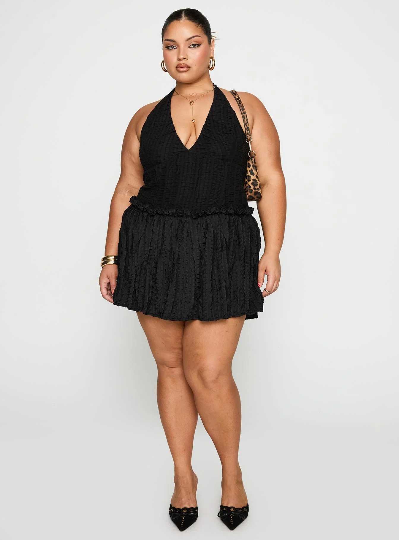 Mixie Halter Romper Black Curve - Image 3