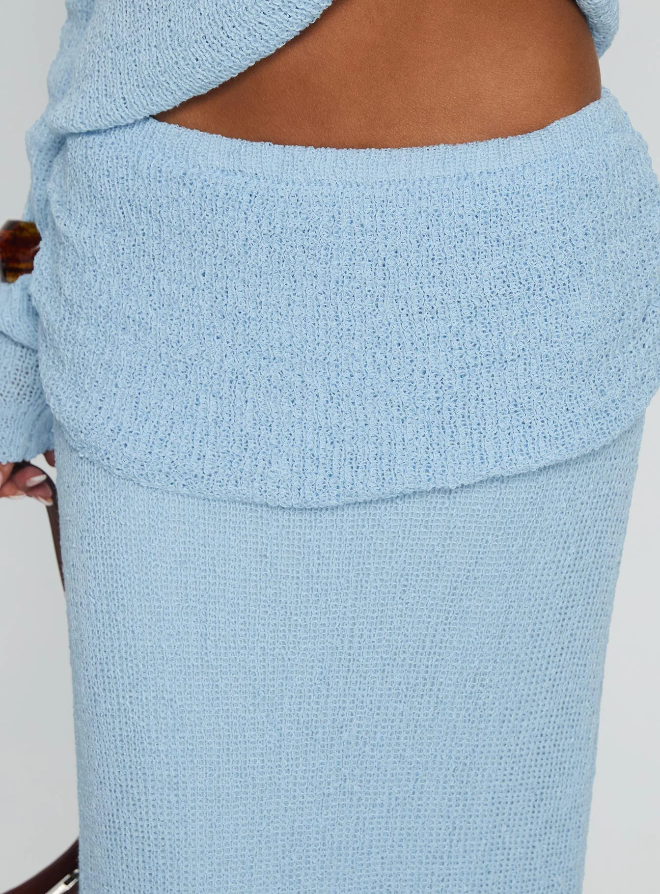 Tessira Boucle Maxi Skirt Blue - Image 6