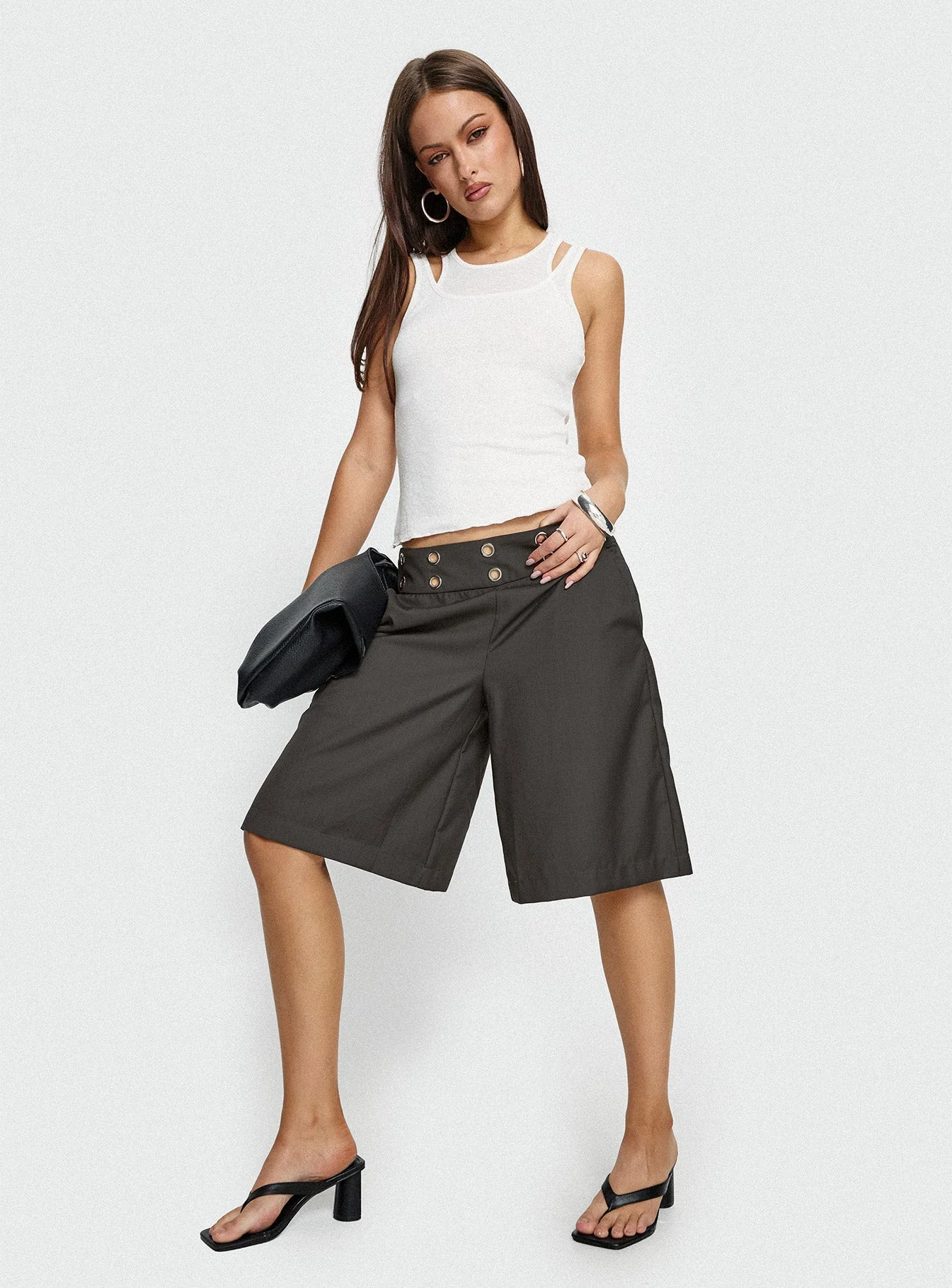 Teza Eyelet Jorts Grey - Image 2