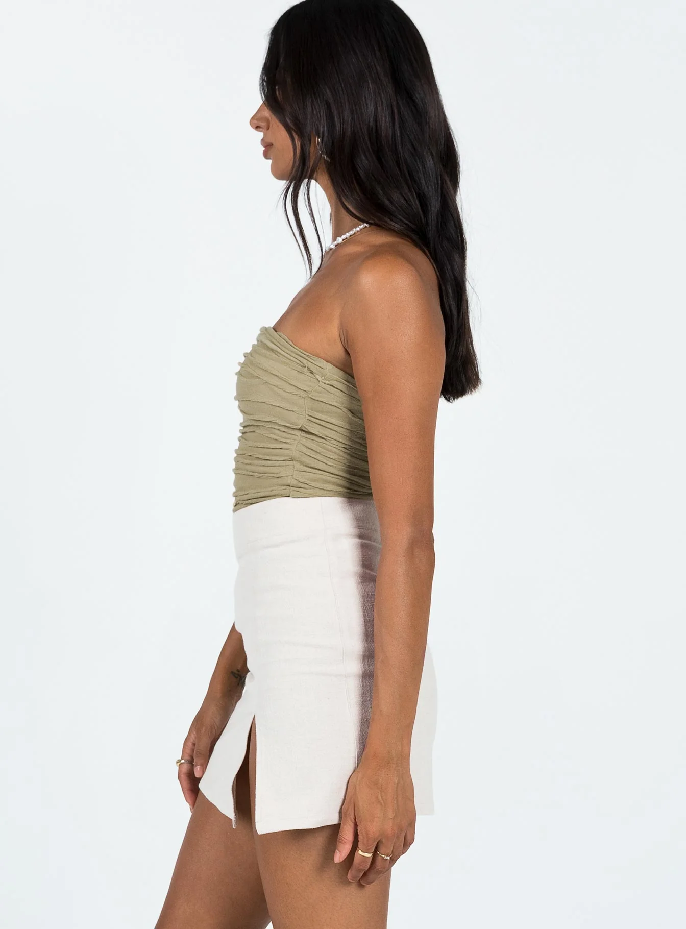 The Lola Mini Skirt Oatmeal - Image 4