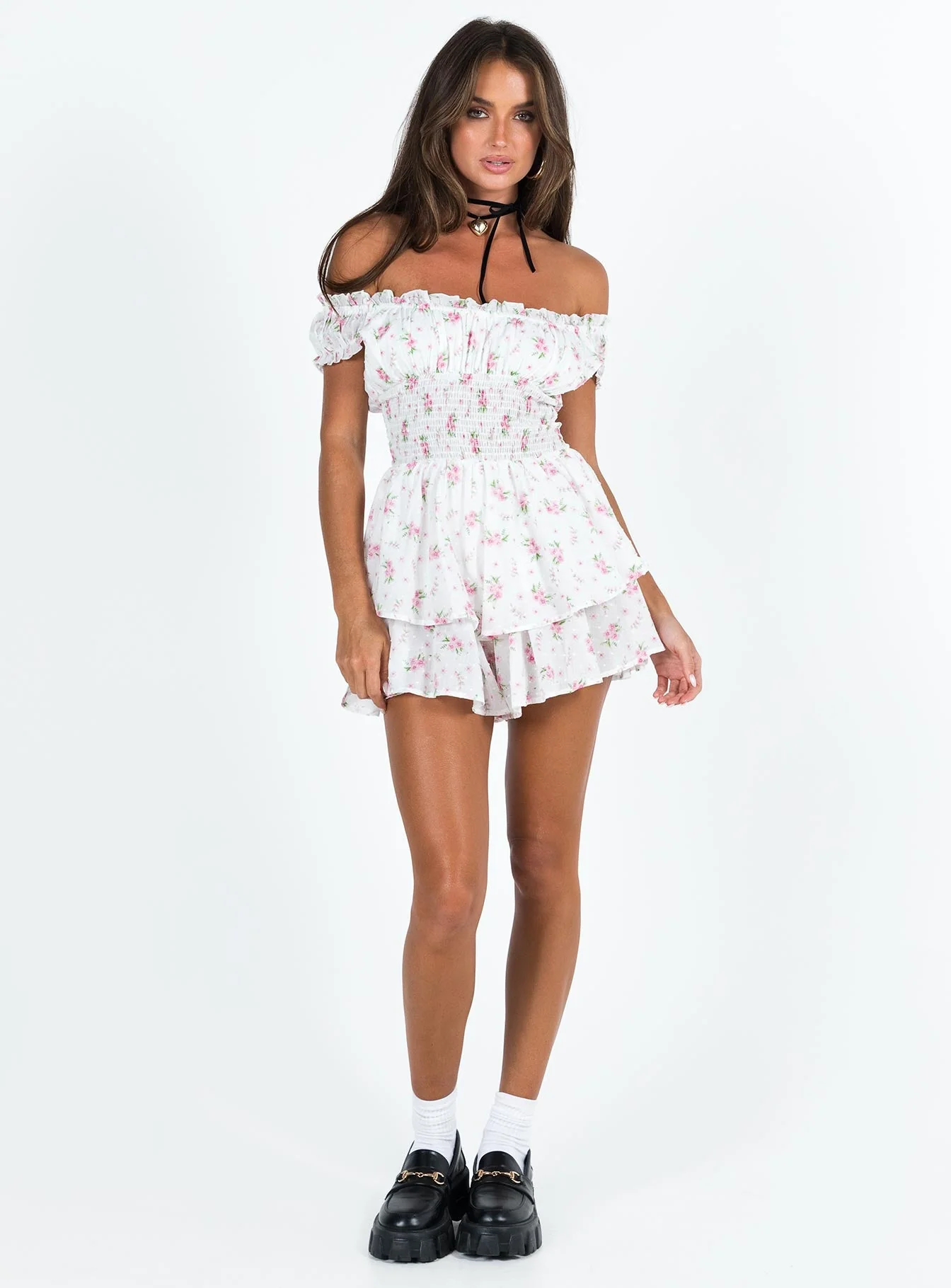 The Love Galore Romper White Floral - Image 3