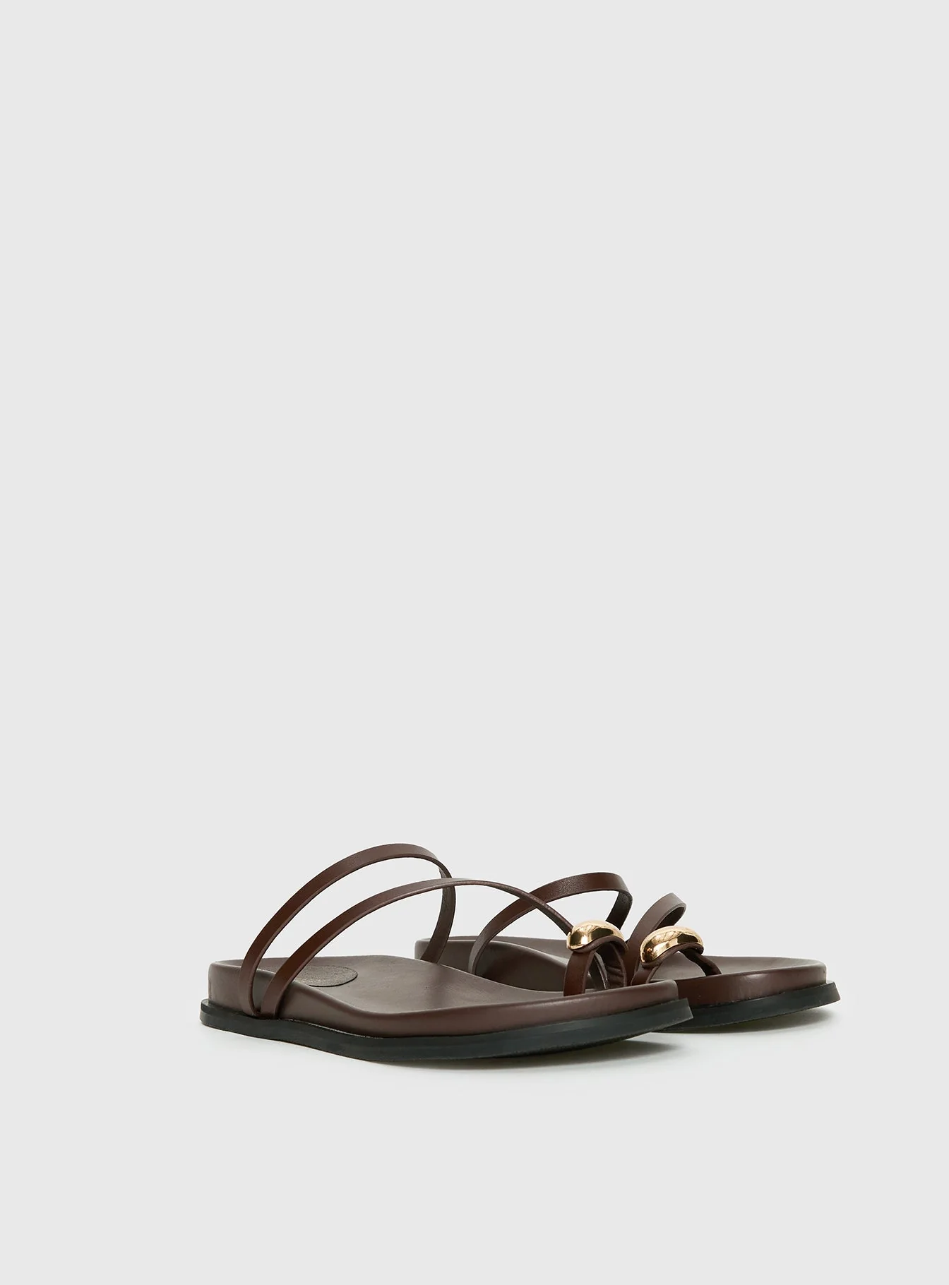 Therapy Alba Hardware Detail Sandals Chocolate - Image 2