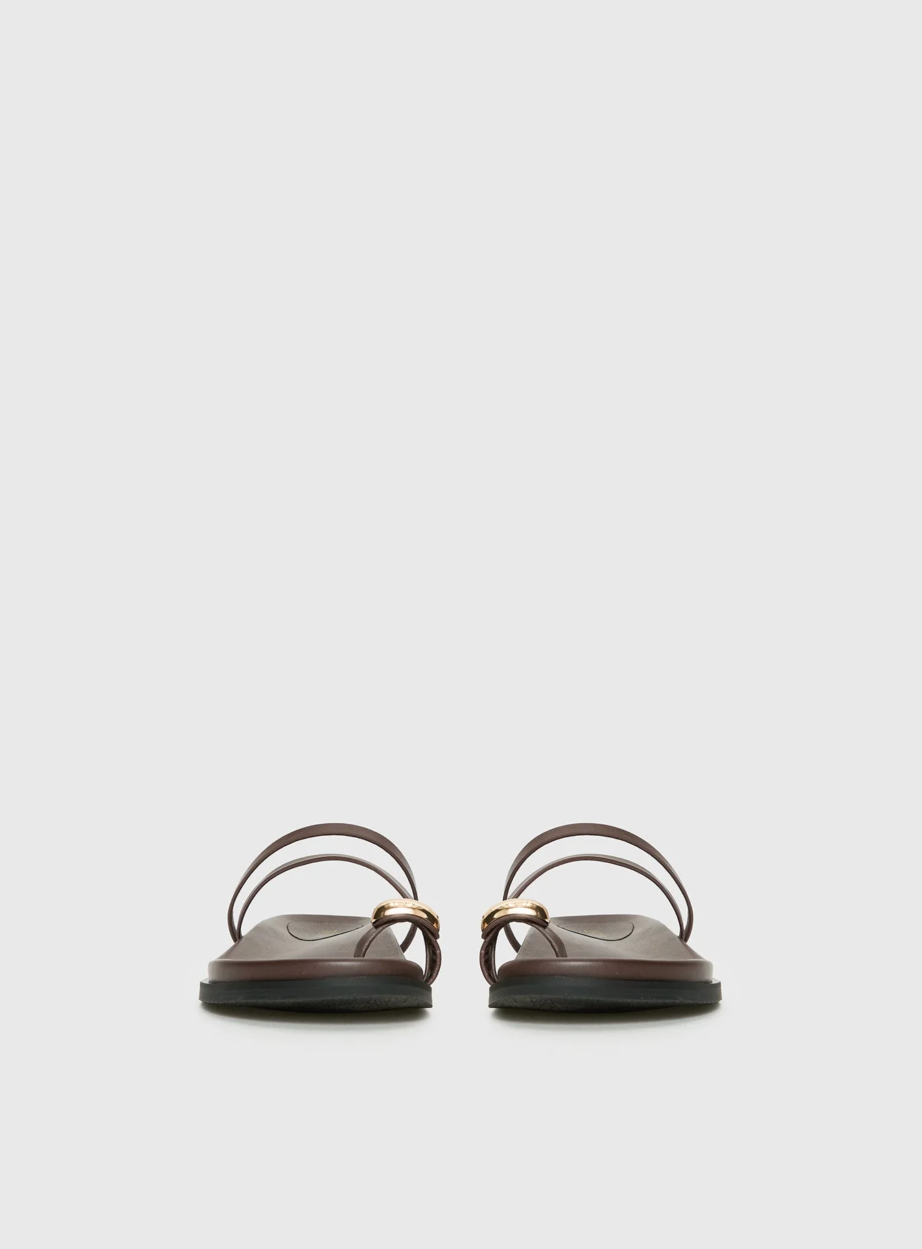 Therapy Alba Hardware Detail Sandals Chocolate - Image 3