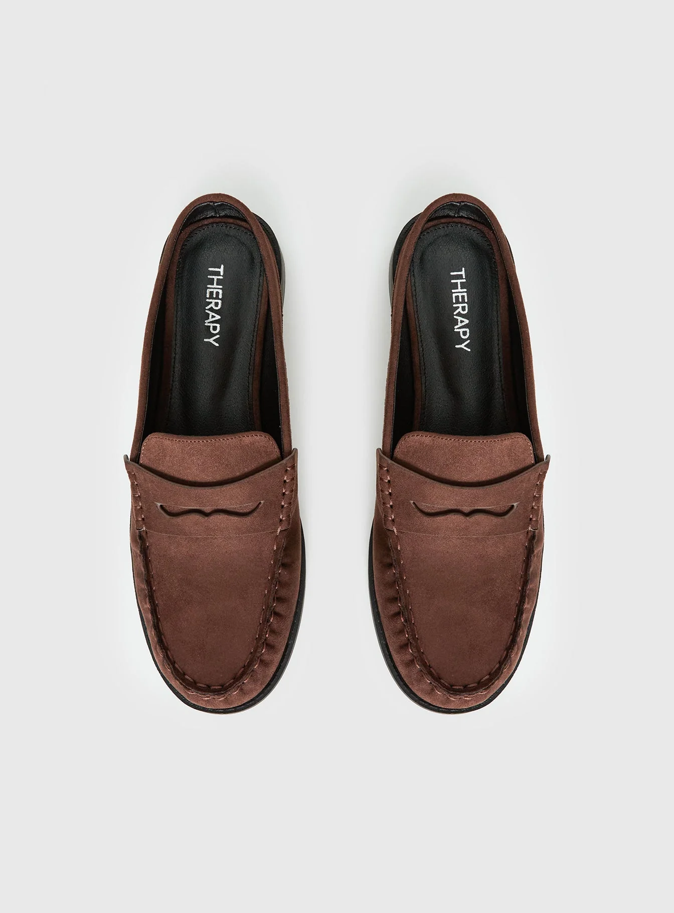 Therapy Atticus Faux Suede Slip On Loafer Brown - Image 5
