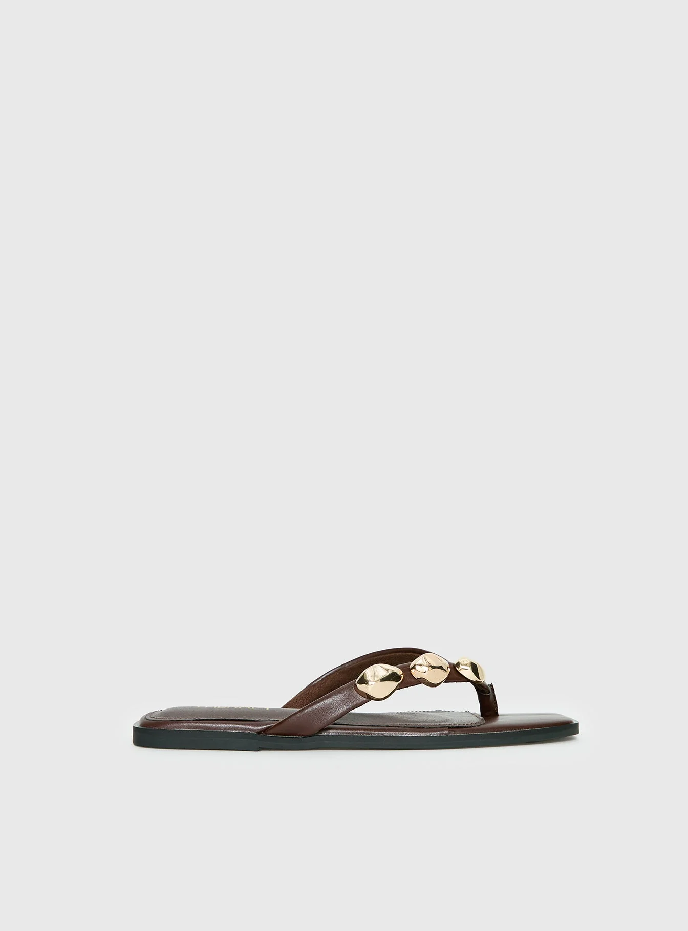 Therapy Guise Hardware Detail Sandals Brown / Gold - Image 2