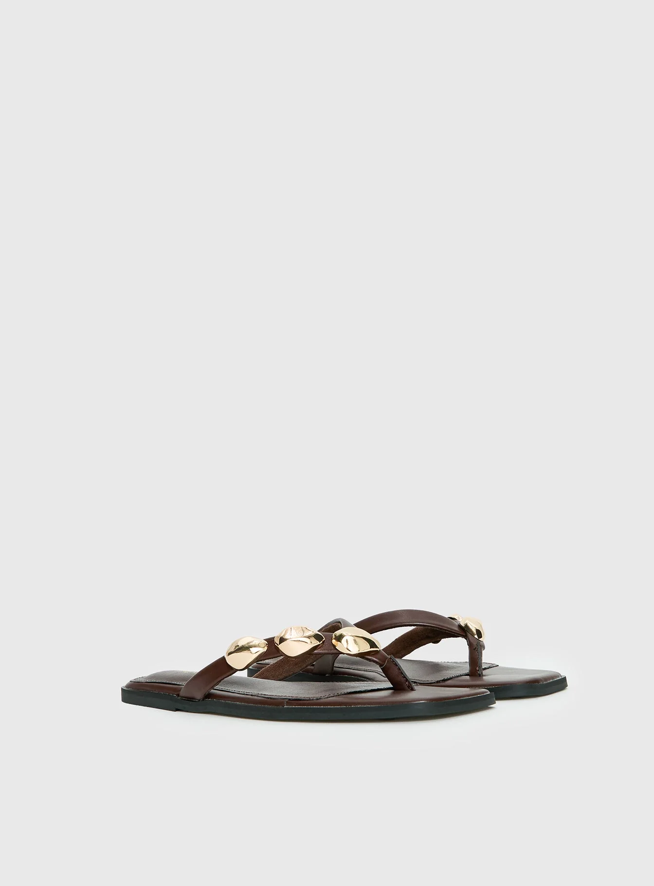 Therapy Guise Hardware Detail Sandals Brown / Gold - Image 3