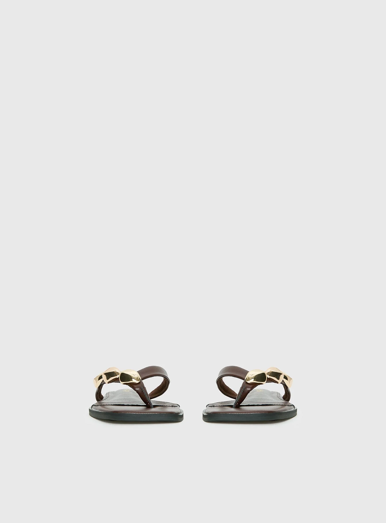 Therapy Guise Hardware Detail Sandals Brown / Gold - Image 4