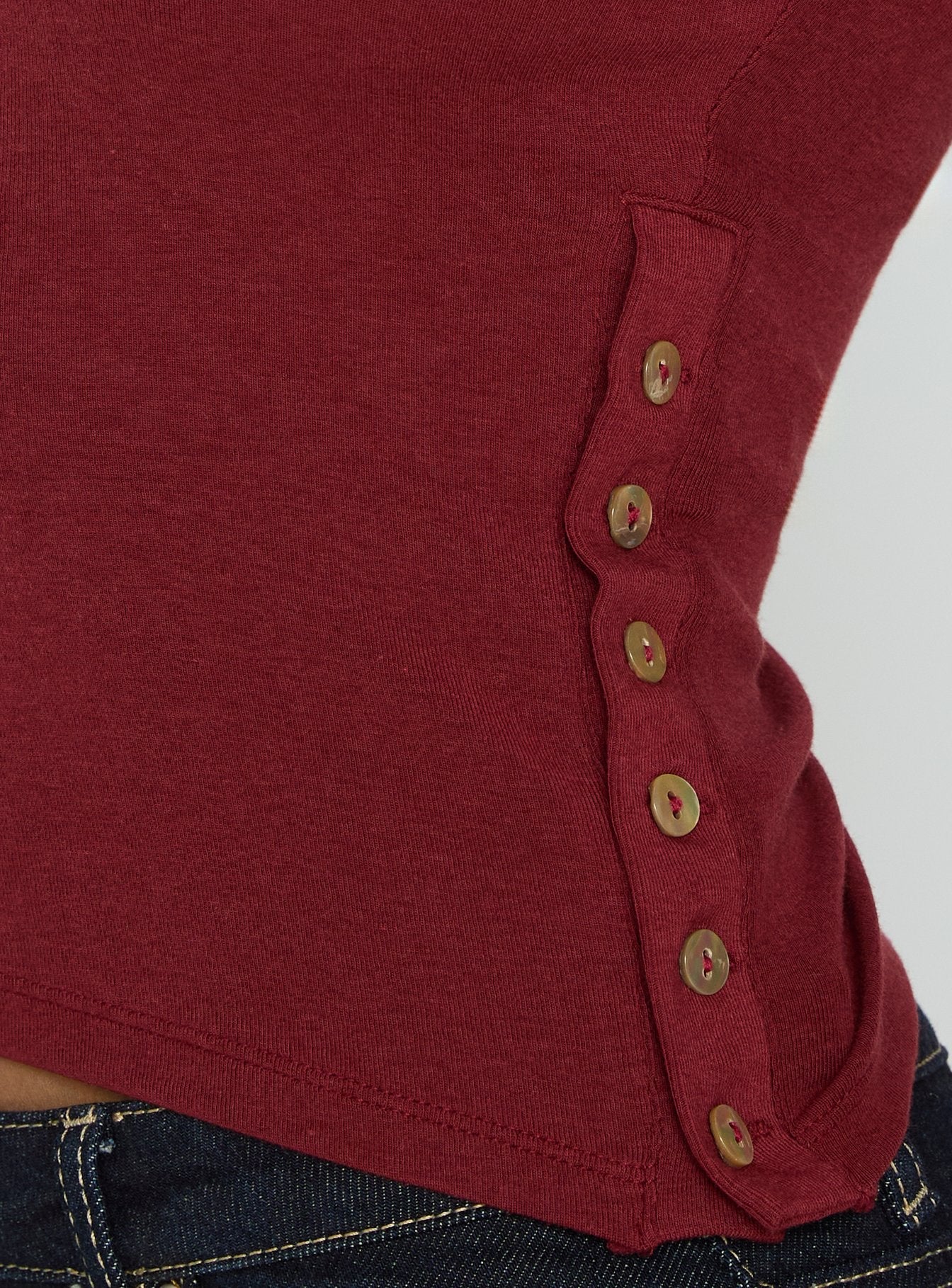 Think of Me Long Sleeve One Shoulder Top Cherry - Image 5
