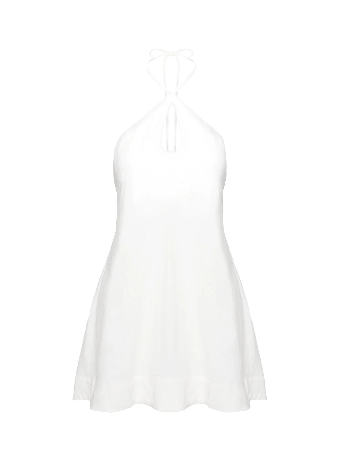 Thomasina Linen Halter Dress White - Image 11