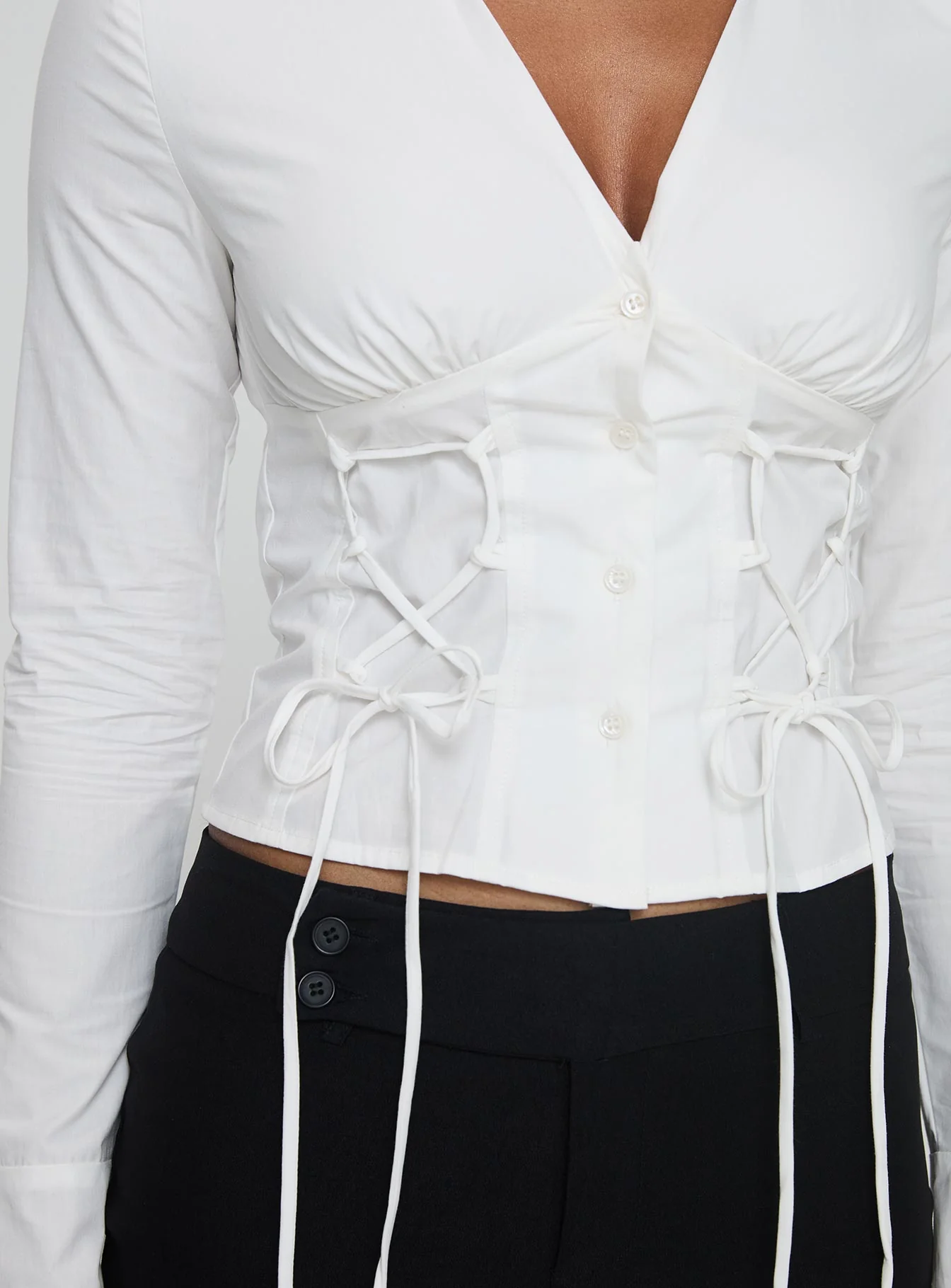 Tied To You Long Sleeve Top White - Image 6