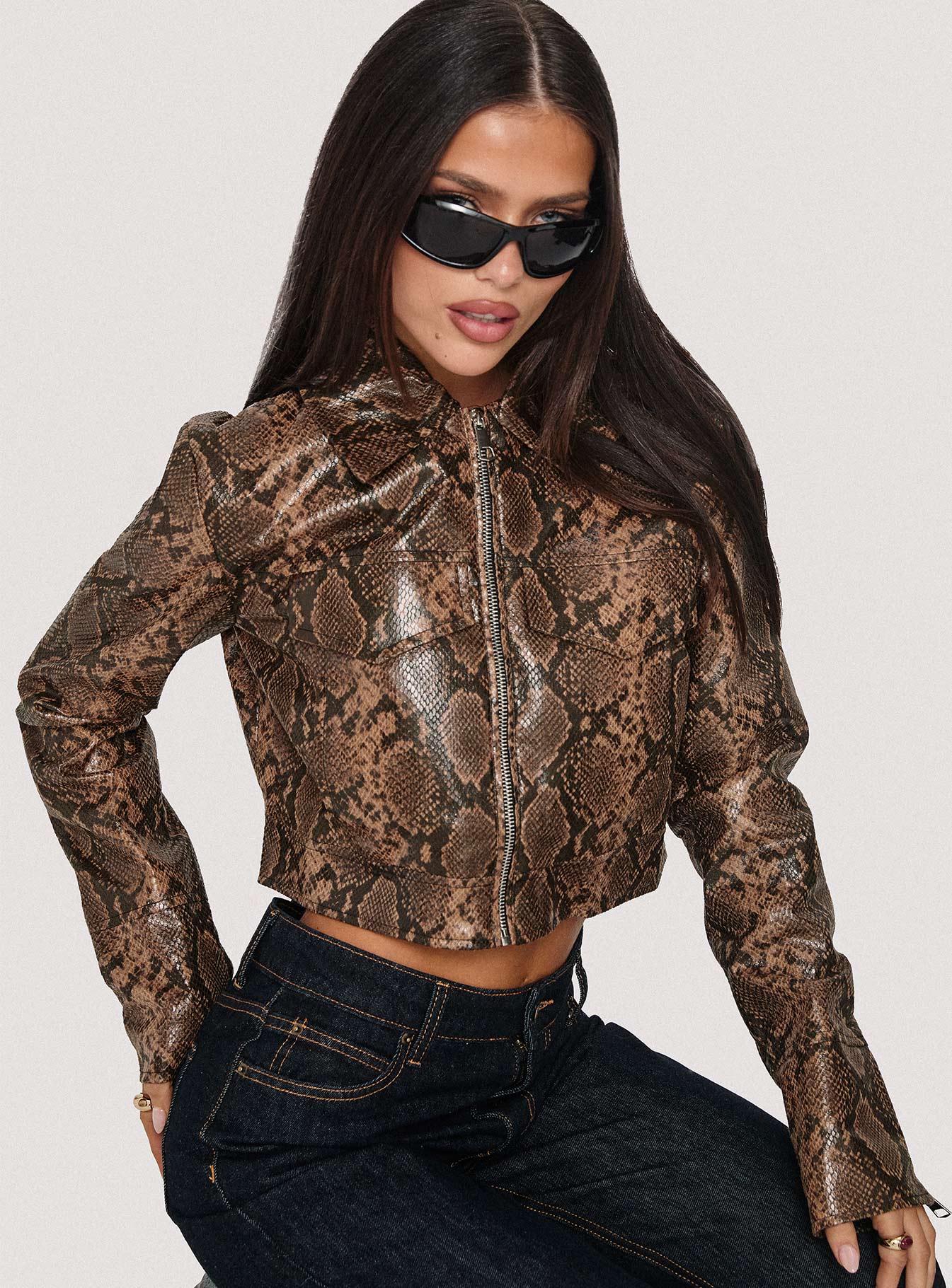 Tindra Cropped Jacket Snake - Image 9
