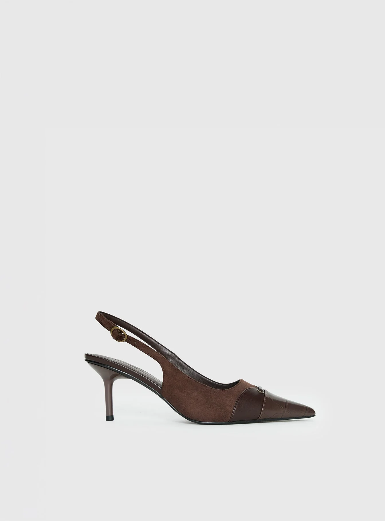 Tiptoe Slingback Heels Brown - Image 2