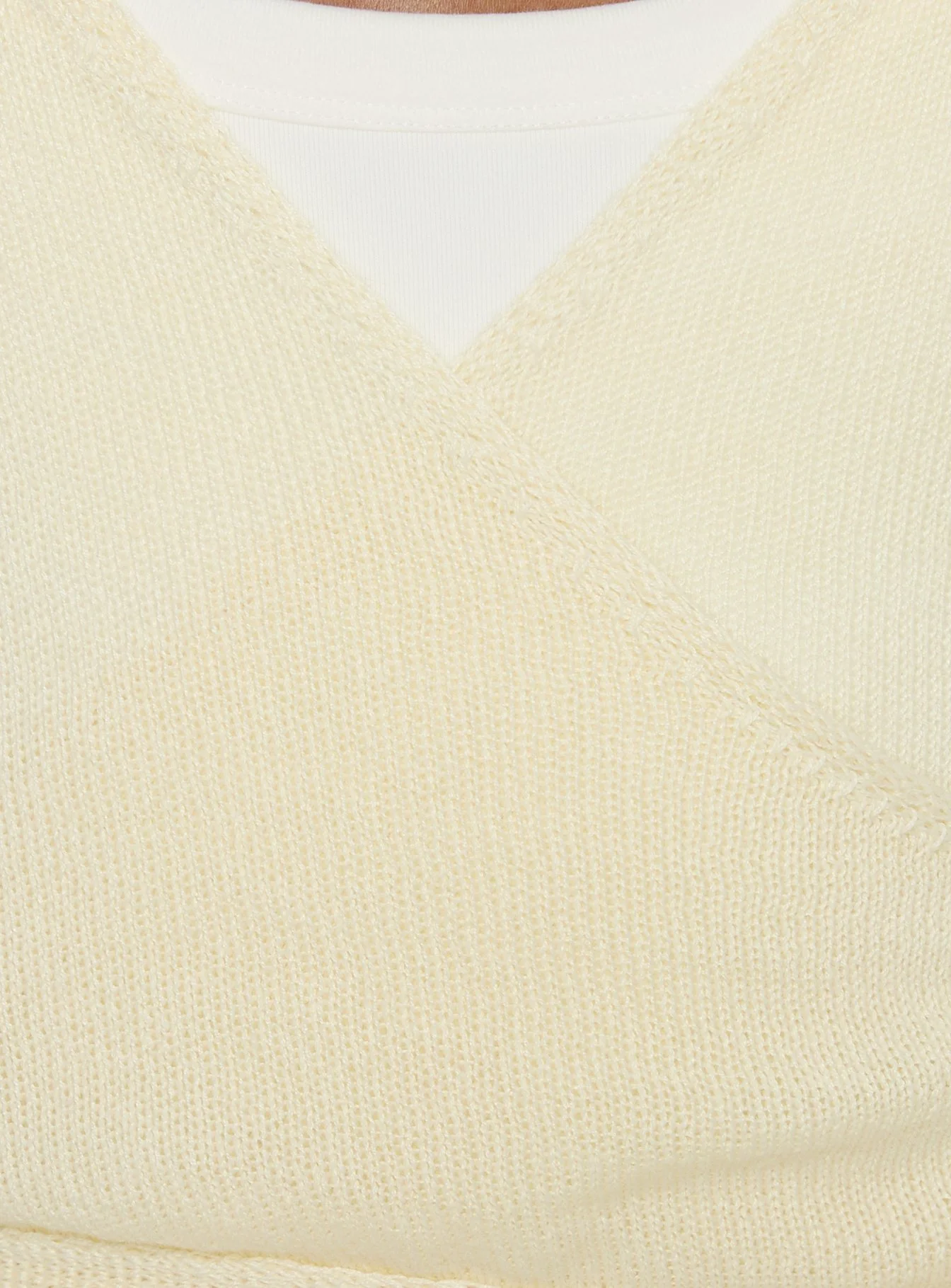 Tonee Sheer Wrap Knit Cardigan Butter Cream - Image 7