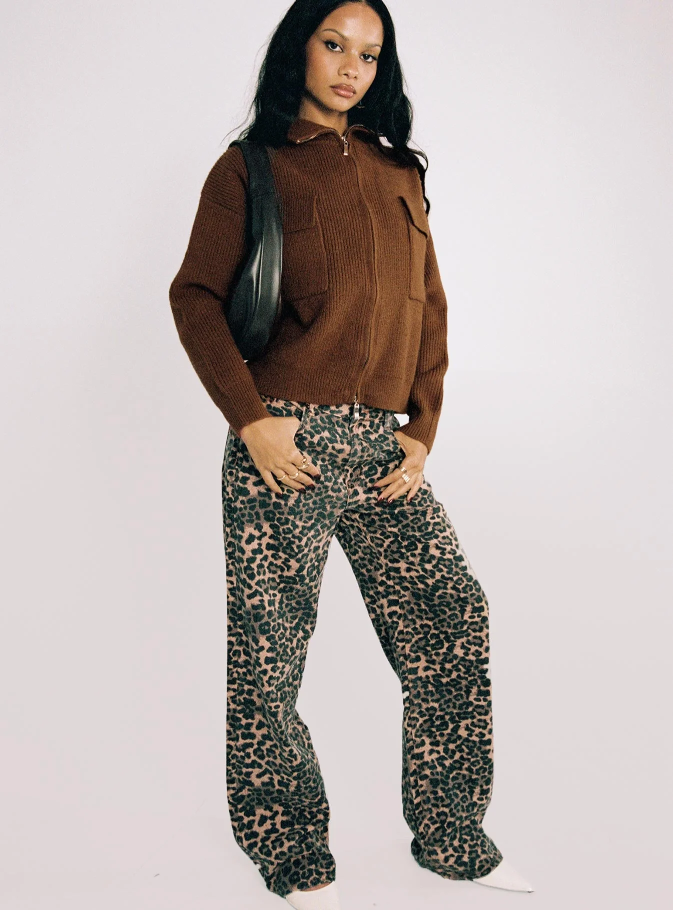 Top Model Low Rise Straight Leg Jeans Leopard - Image 11