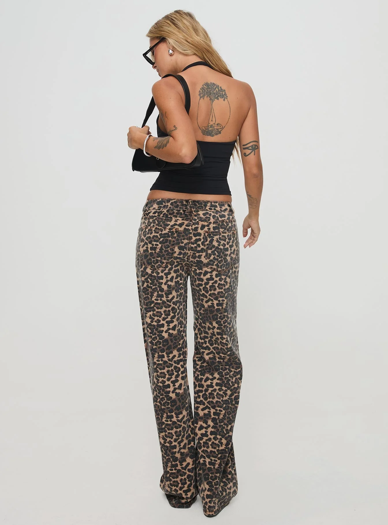 Top Model Low Rise Straight Leg Jeans Leopard - Image 5