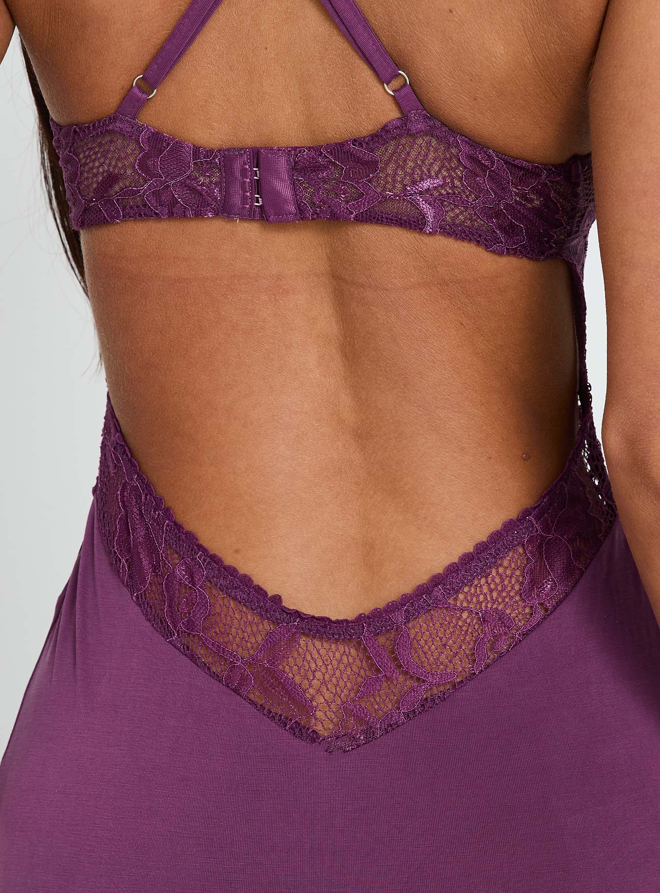 Totema Lace Halter Maxi Dress Purple - Image 6