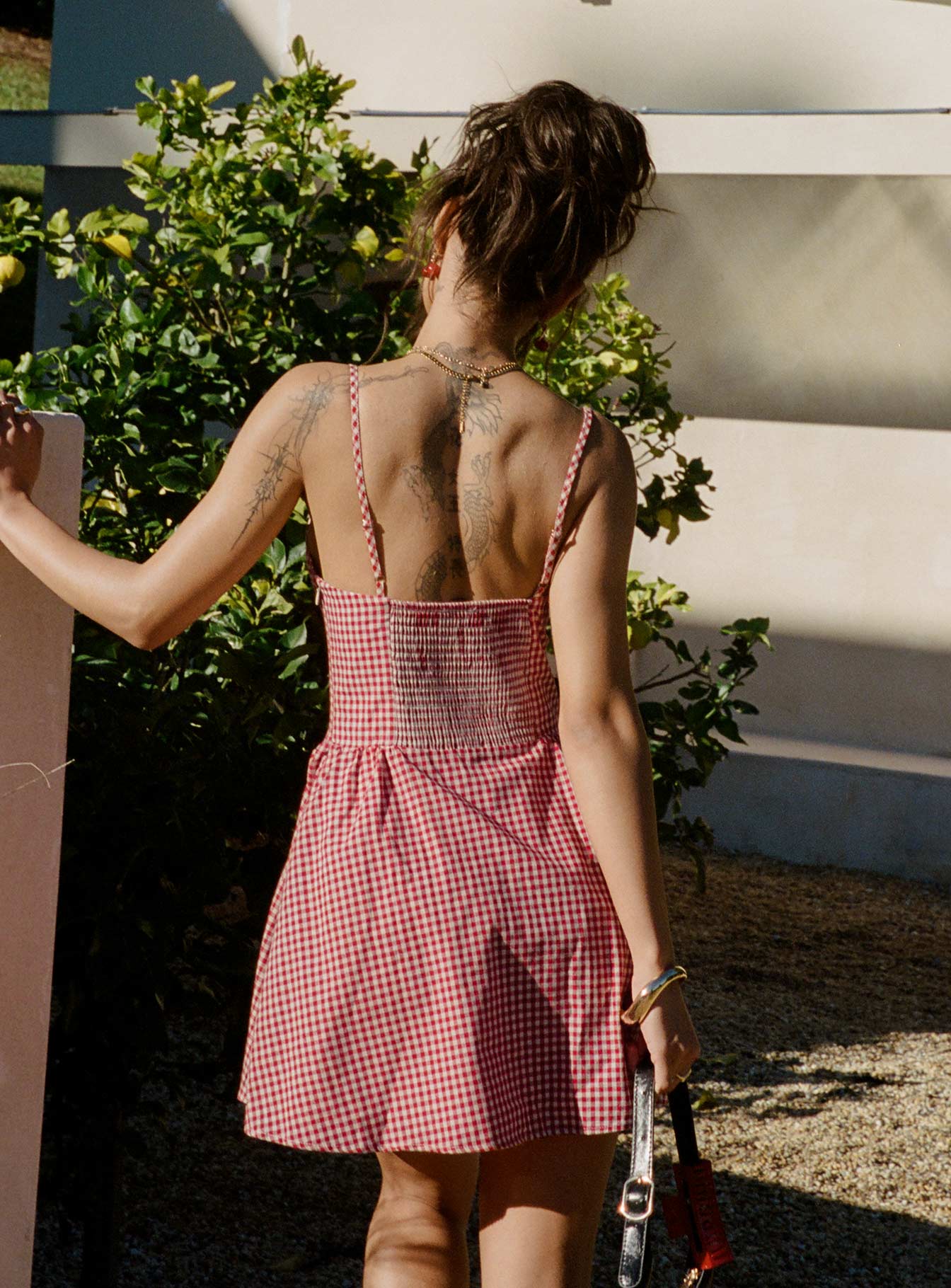 Toulouse Mini Dress Red Gingham Petite - Image 4