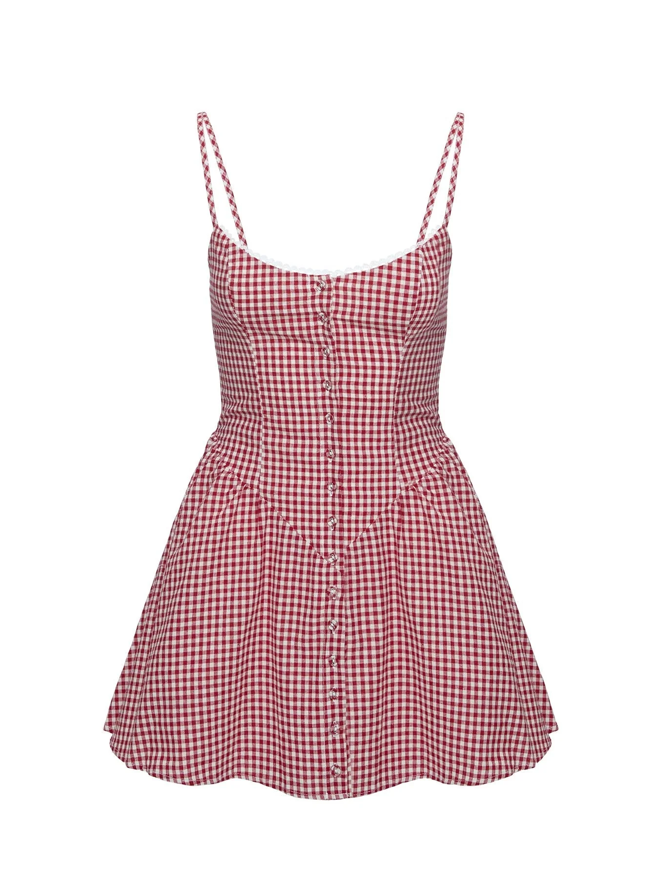 Toulouse Mini Dress Red Gingham Petite - Image 5