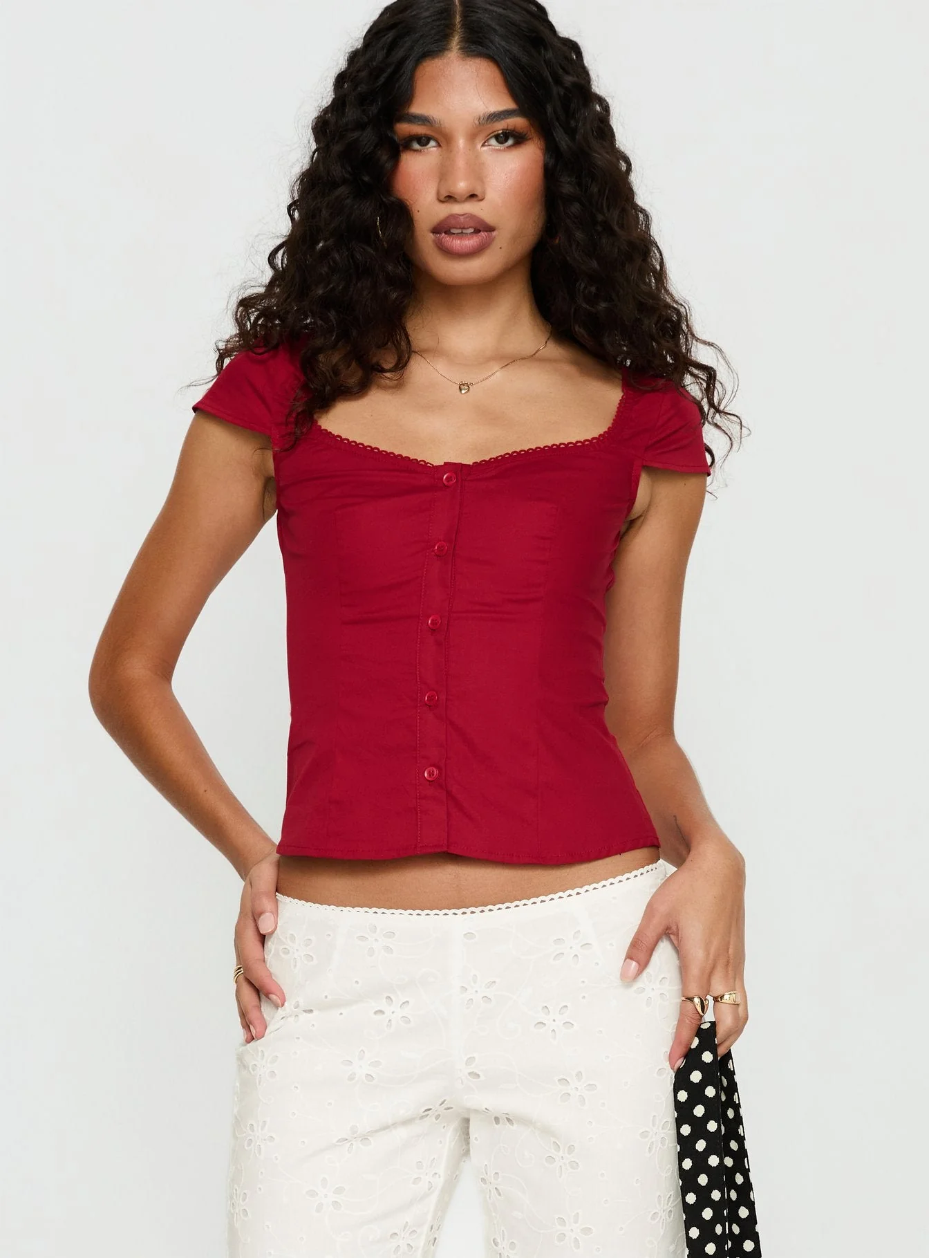 Transcendence Button Up Top Red - Image 2
