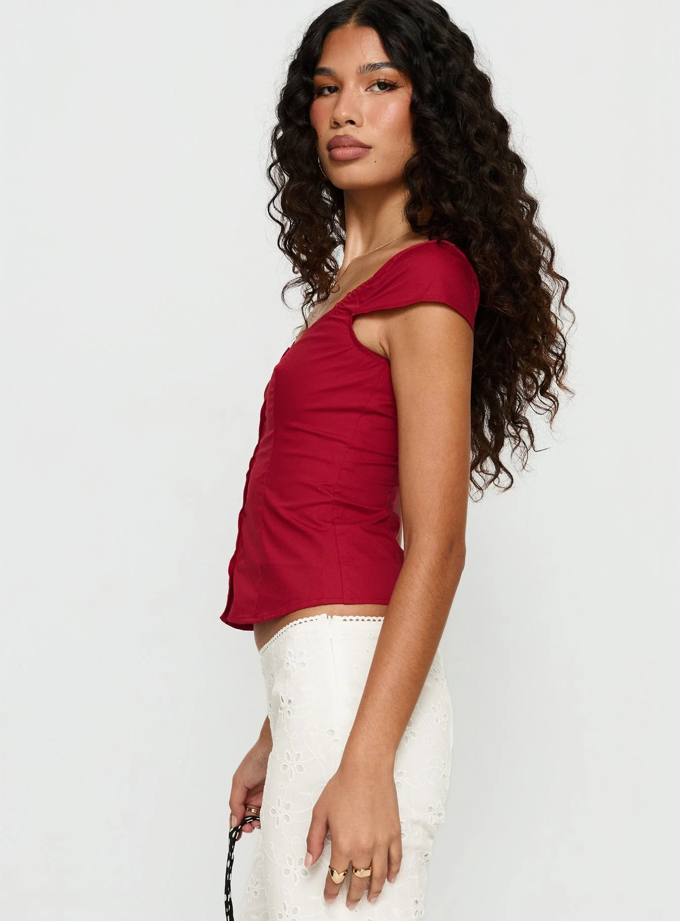 Transcendence Button Up Top Red - Image 4