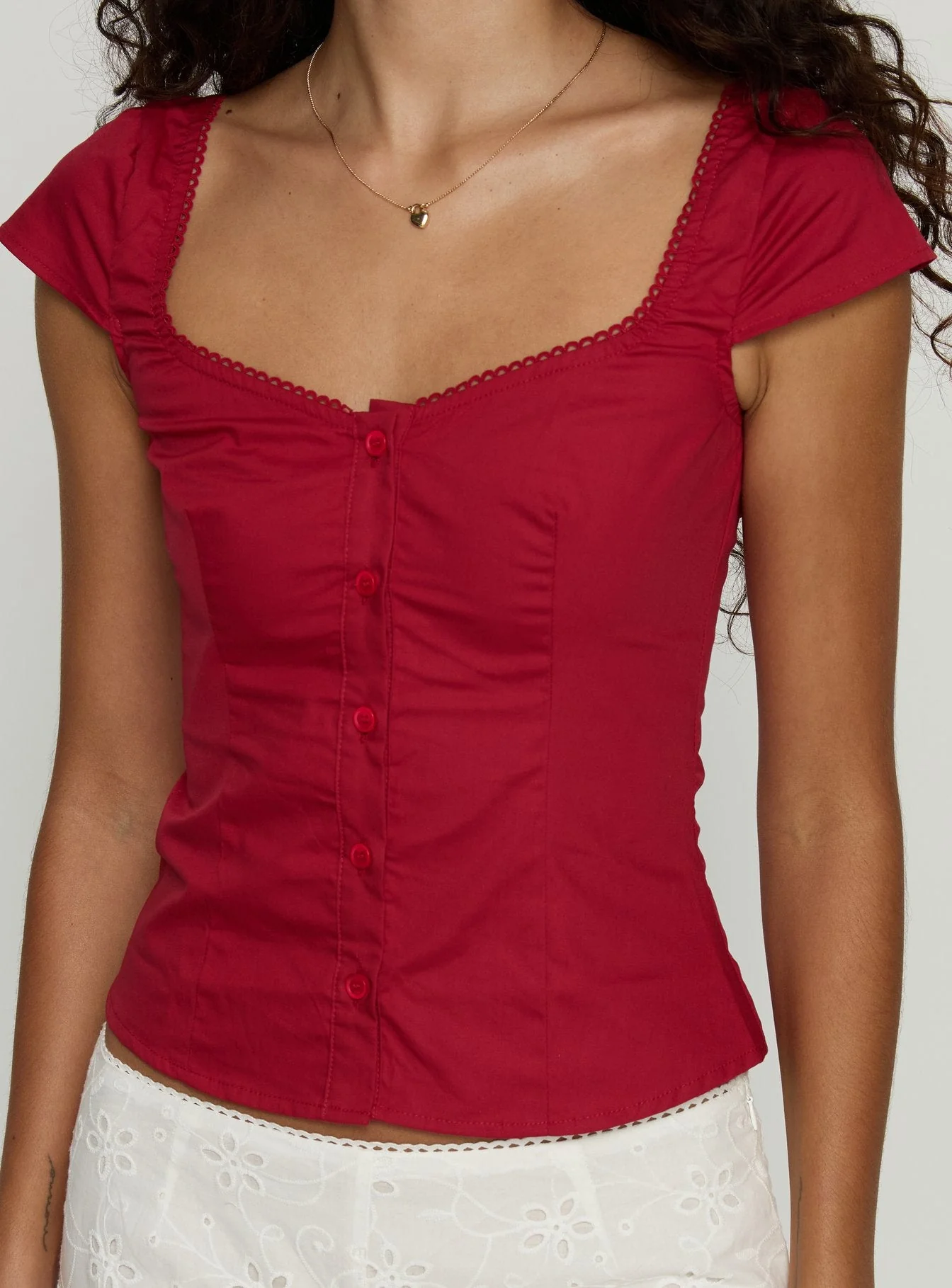 Transcendence Button Up Top Red - Image 6
