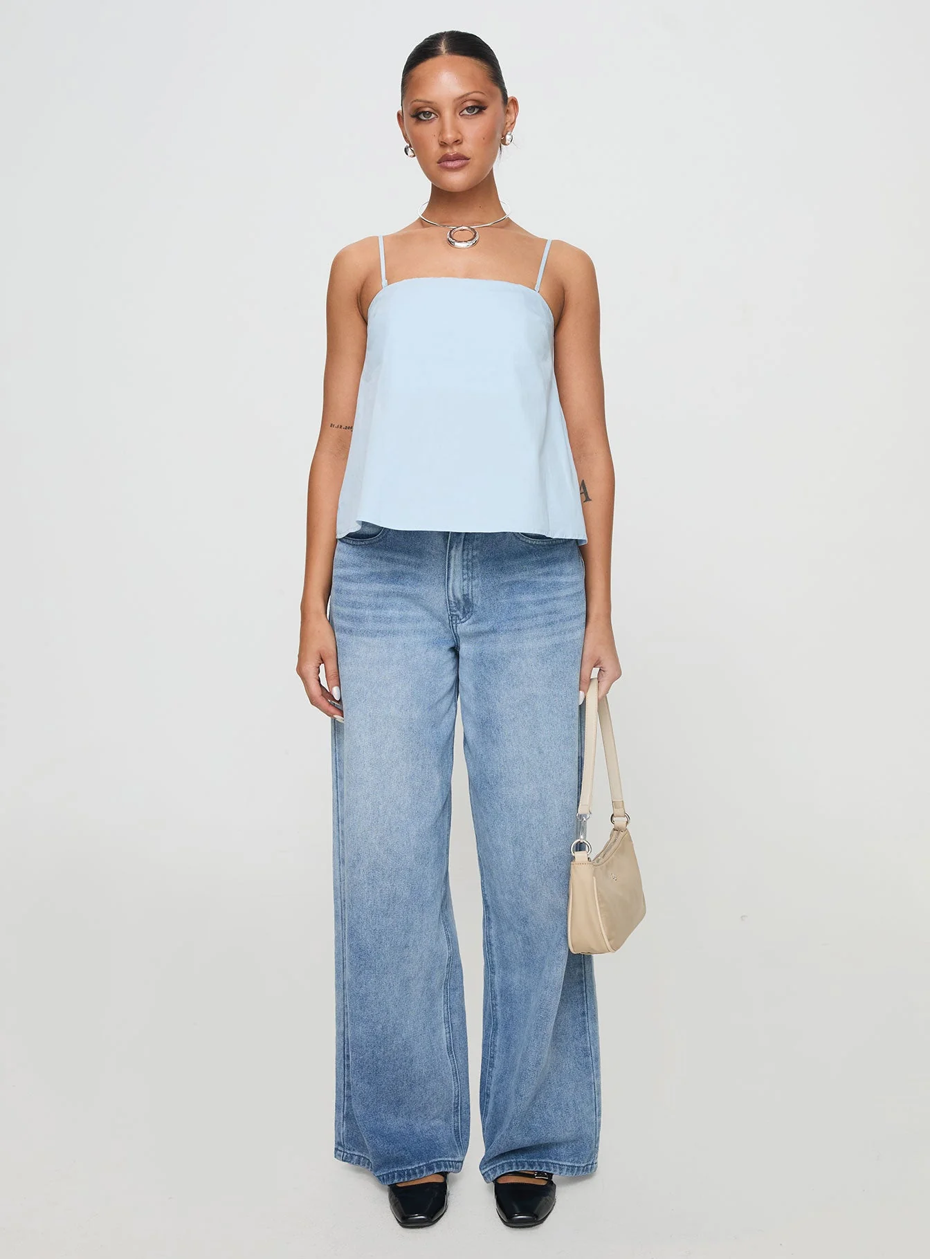 Trapeze Strapless Top Blue - Image 7