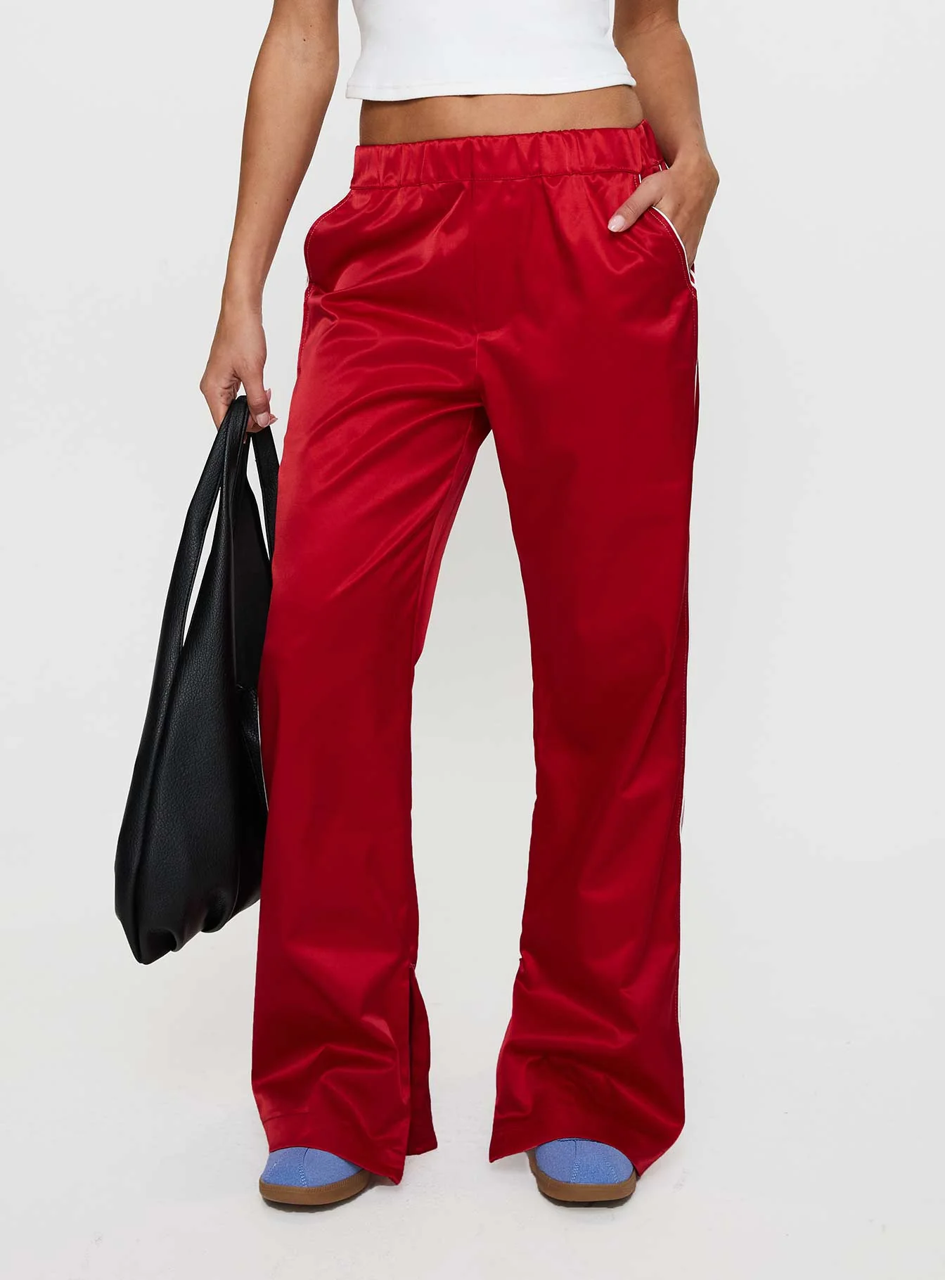 Travalta Satin Track Pant Red - Image 2