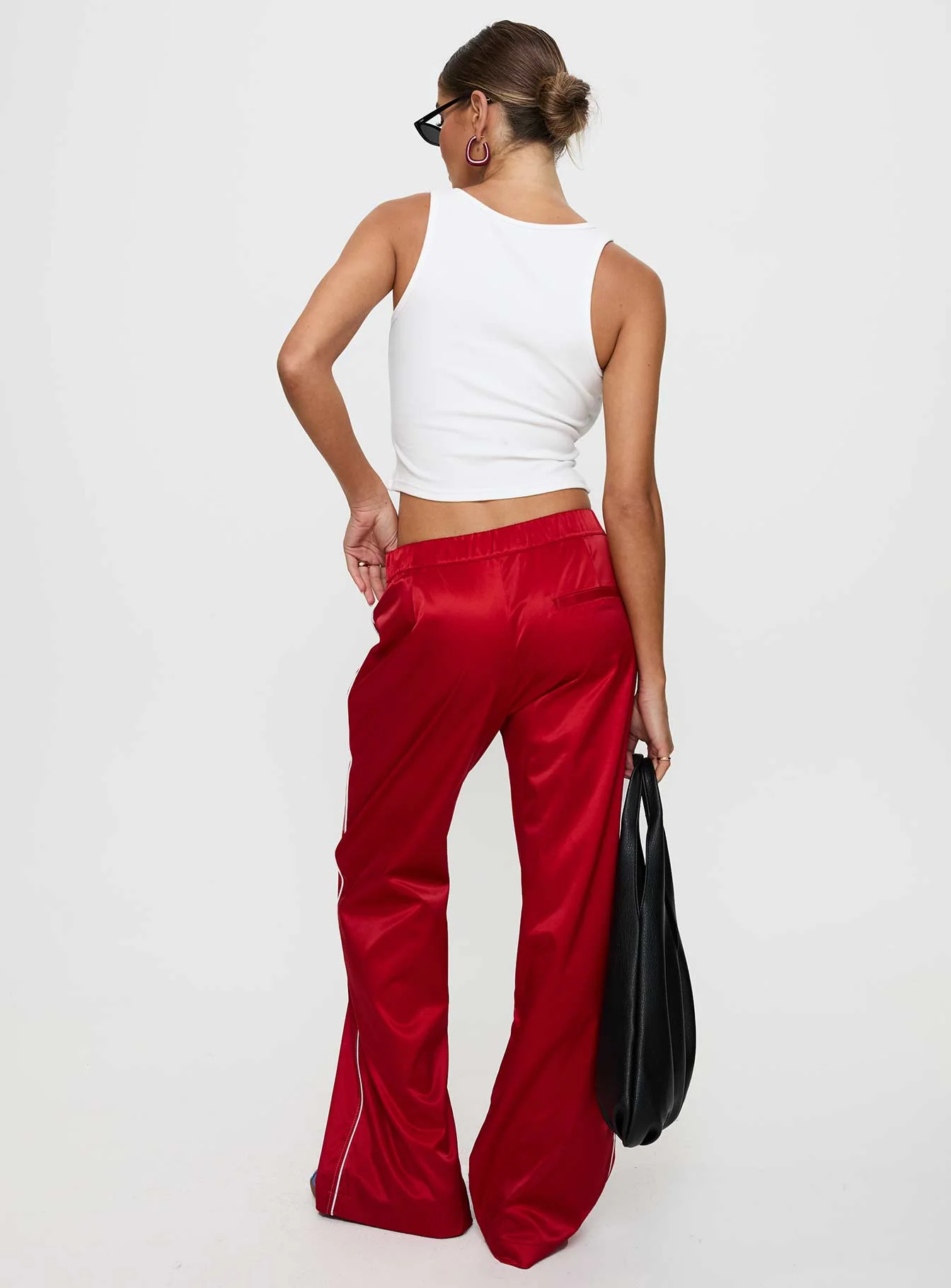 Travalta Satin Track Pant Red - Image 5