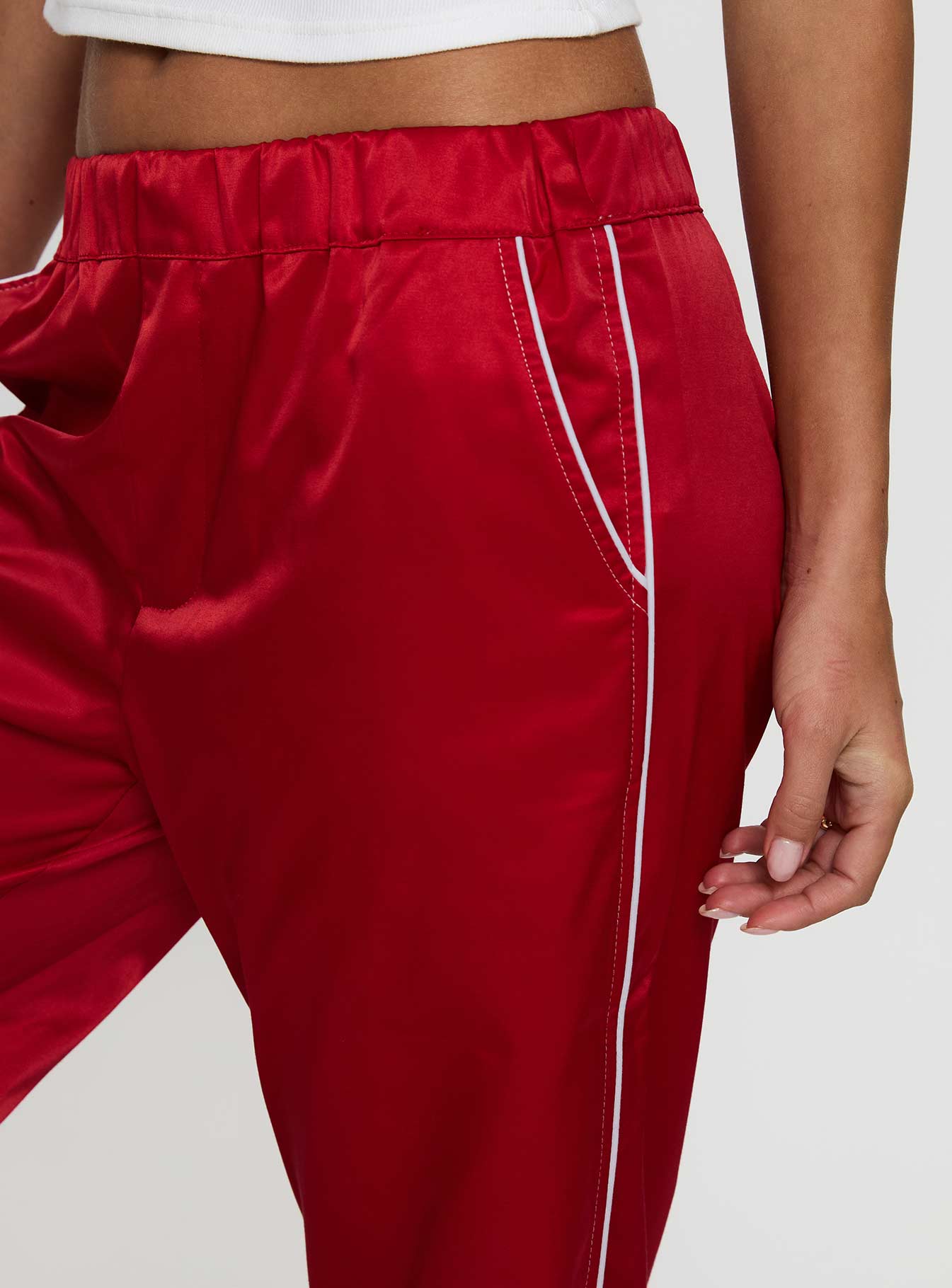 Travalta Satin Track Pant Red - Image 6