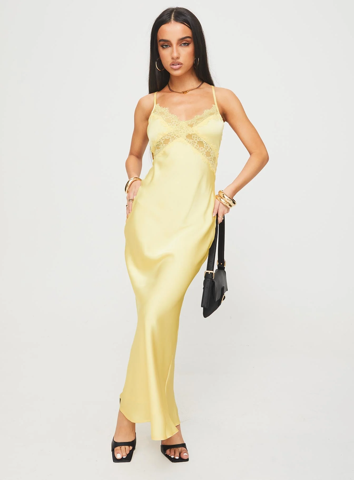 Treasure Bias Cut Maxi Dress Lemon - Image 2