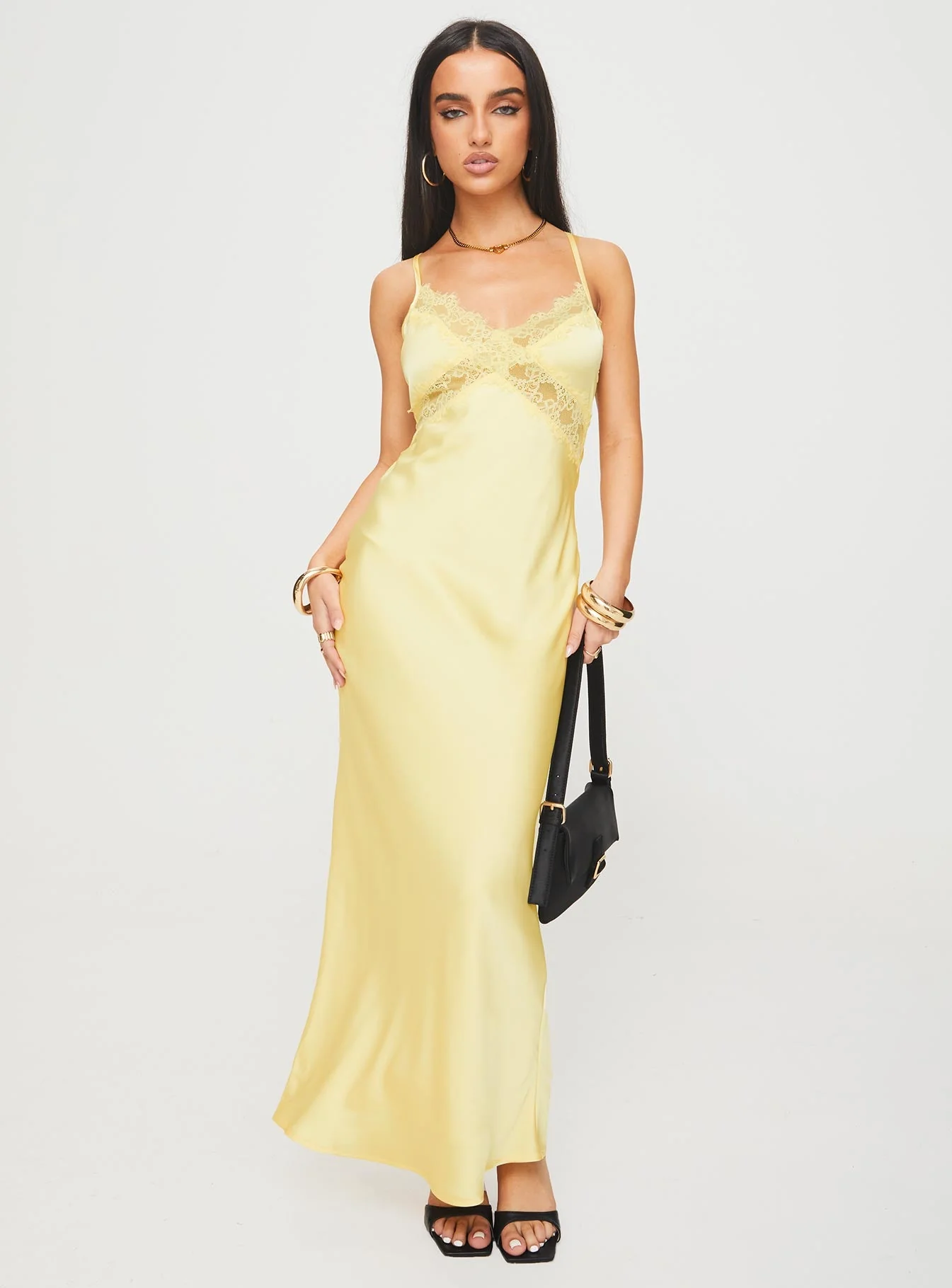 Treasure Bias Cut Maxi Dress Lemon - Image 3
