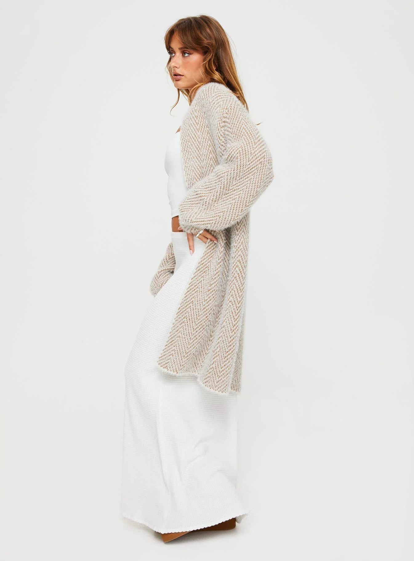 Tremmy Textured Cardigan Natural - Image 4